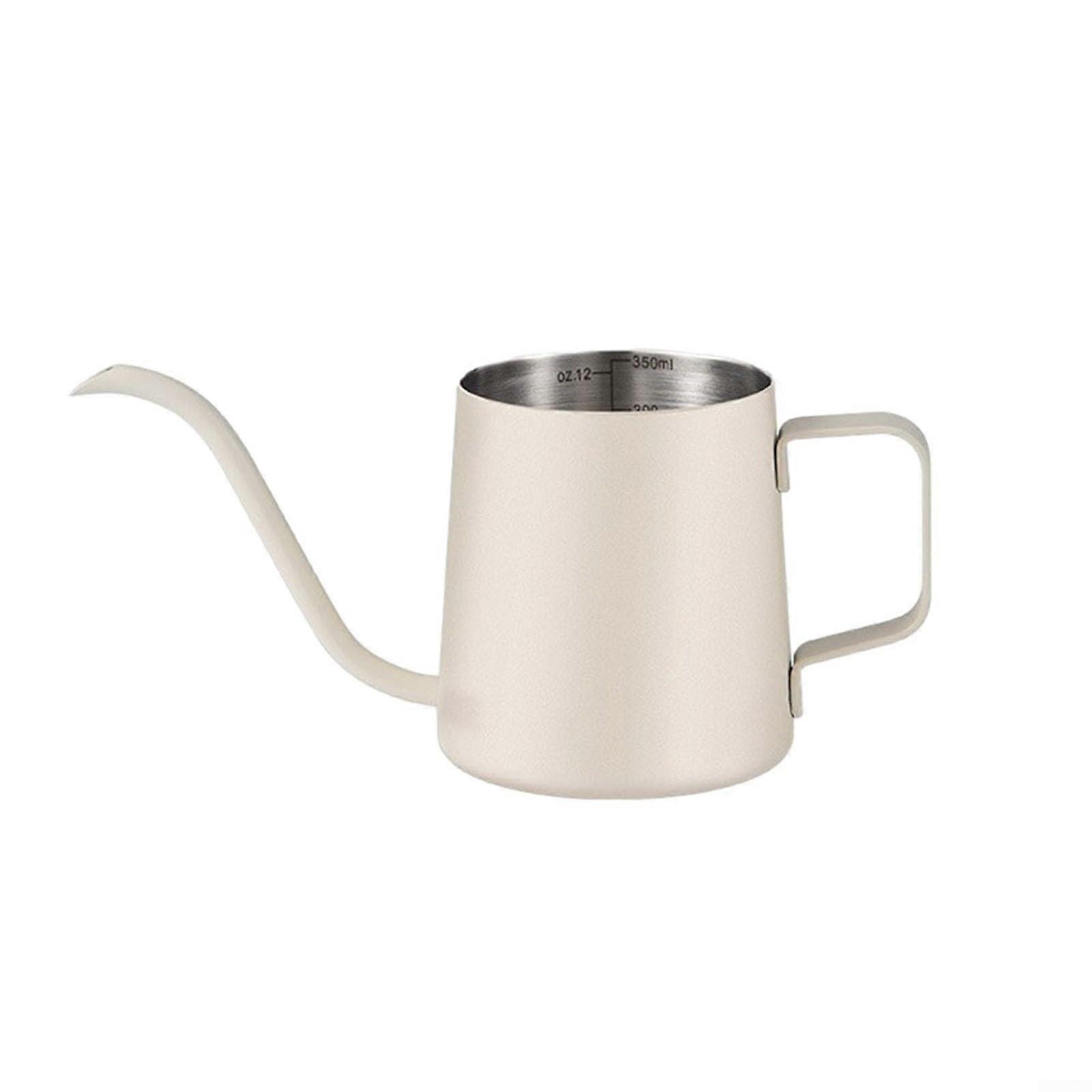 Stainless Steel Gooseneck Kettle for Coffee and Tea, 350ml Graduated Pouring Spout, Precision Design for Brewing