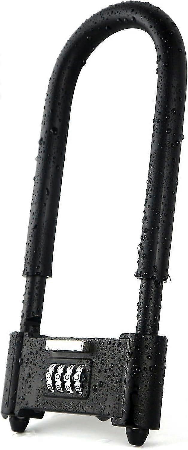 unbrand Cadenas à combinaison à 4 chiffres serrure antivol robuste en forme de U avec manille réglab