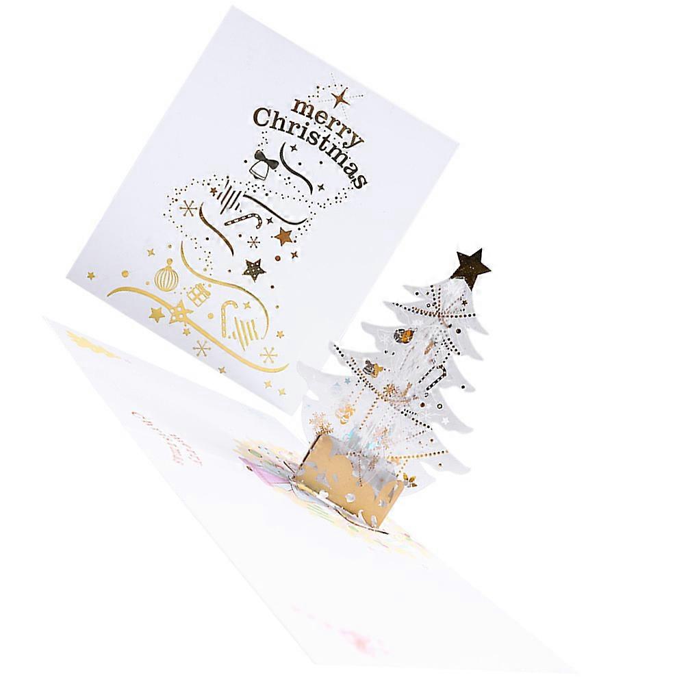 3D Xmas Card Popup Greeting Card For Family Friends 26X15.5CM Multi Color 2Pcs