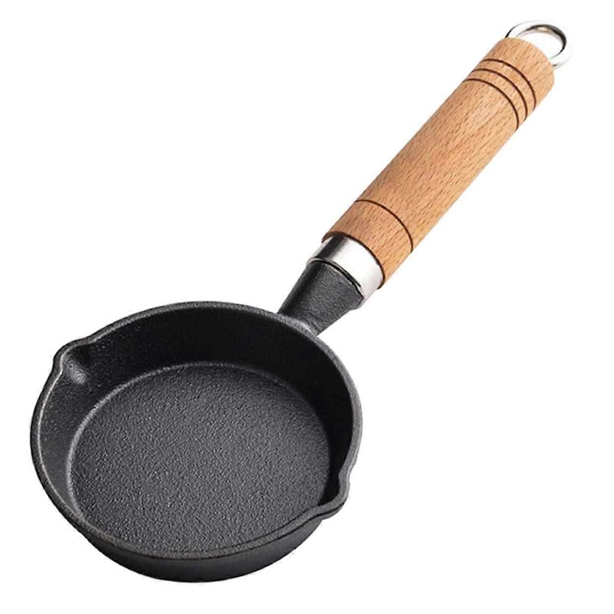 Mini Cast Iron Frying Pan Nonstick Skillet 6 Inch with Heat Resistant Handle for Cooking Omelets Steaks Pancakes