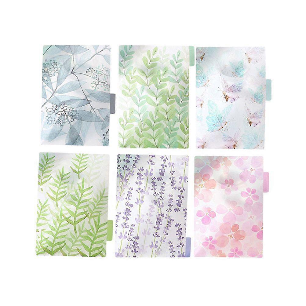 6pcs A5 Notebook Binders Dividers Set 6 Holes Ring Colored Transparent Divider Index Page Tab Cards PP Colorful Classification Page Tab for Notebook A