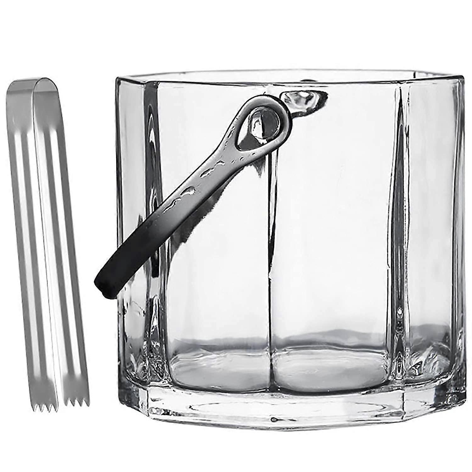 Ice Bucket With Lid And Ice Tongs Clear Storage Tub For Wine Champagne Or Beer Bottles