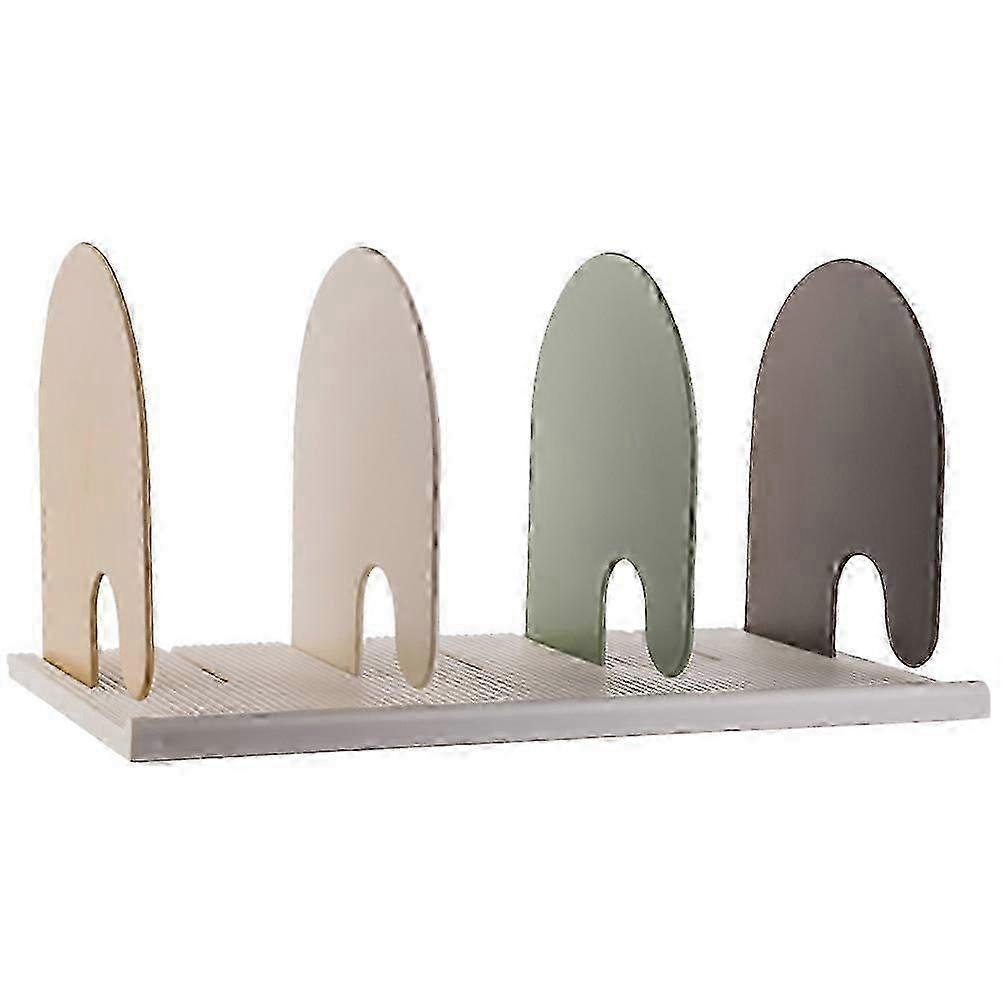 Multi-Grid Desktop Bookend Simple Plastic Book Shelf Stand Office Organizer 34x19cm