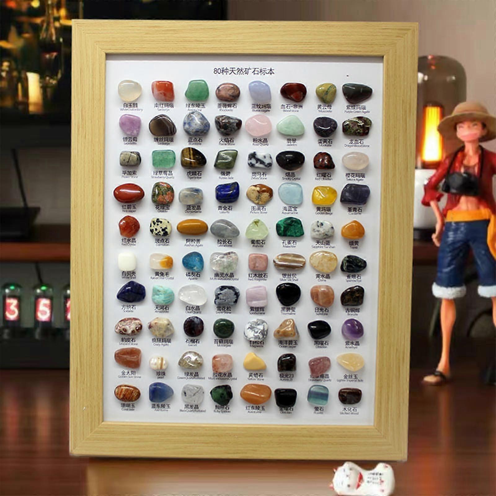 80 Kinds Of Mineral Ores Specimens Classic Collections Of Crystal, Agate, Fluorite Suitable For Home Decoration, Unique Gifts