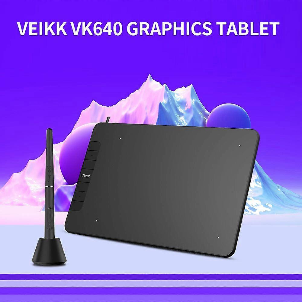 VEIKK VK640 Graphics Tablet Digital Drawing Tablet with 8192 Levels Pressure Sensitivity 5080LPI Resolution 250RPS Report Rate