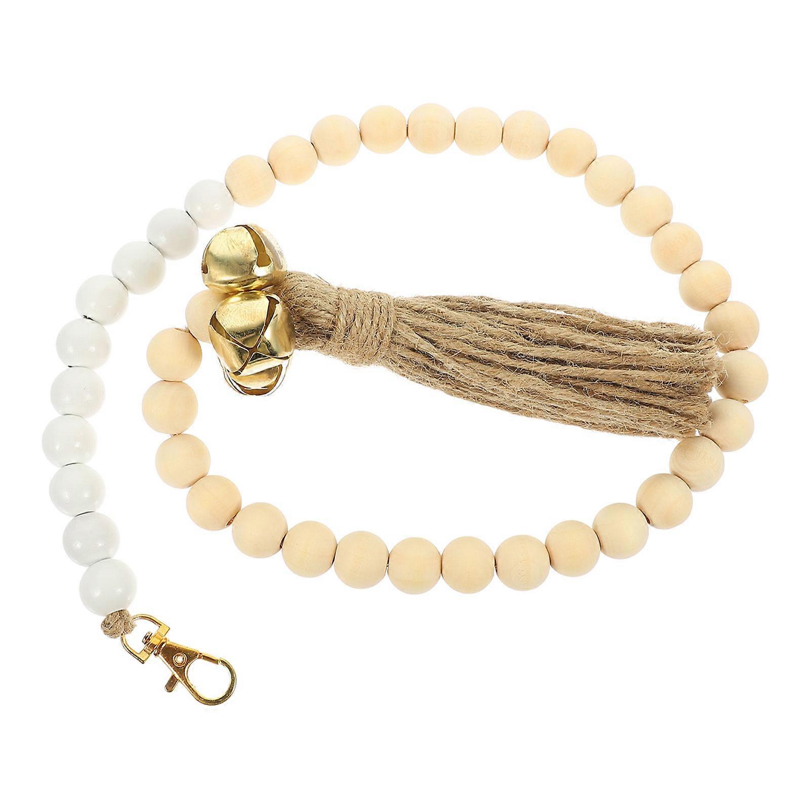 White Decorative Dog Bell Rope for Door Made of Synthetic Material with Snap Design and Crisp Tone 7.5 Inches