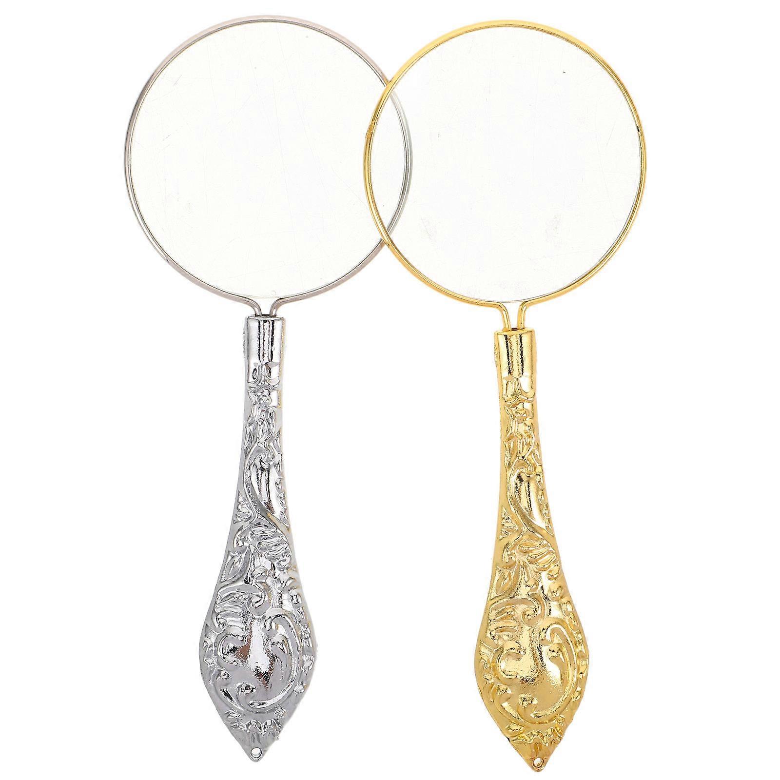 High Clarity Decorative Magnifying Glass For Elderly Citizens And Senior Readers With Portable Handheld Style 2Pcs
