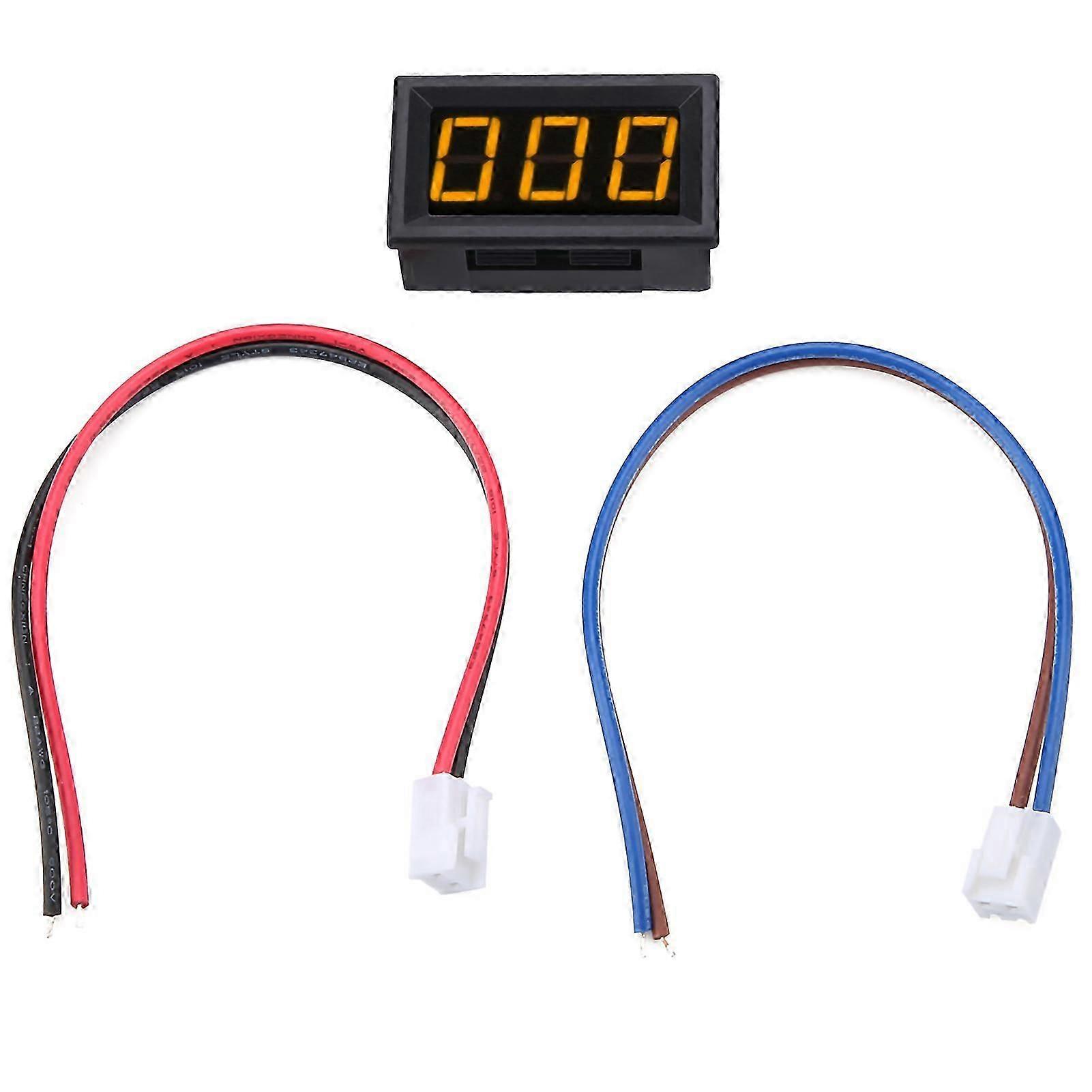 3 Digits LED Digital Ammeter Ampere Meter Current Meter Panel Micro Adjustment DC0?1A (Yellow)