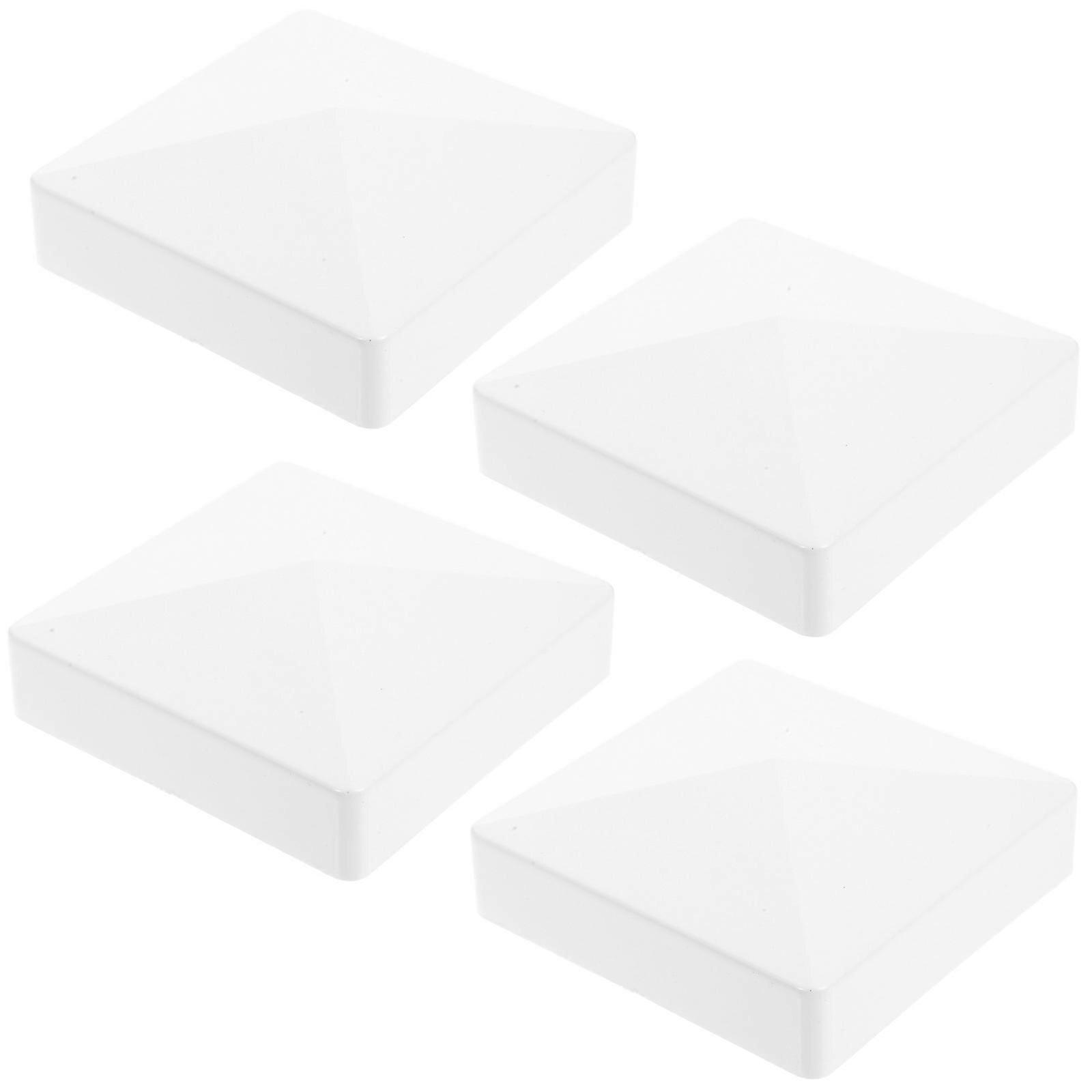 Mailbox Post Cap Protective Waterproof For Outdoor Fence Posts Decking In White Abs Material