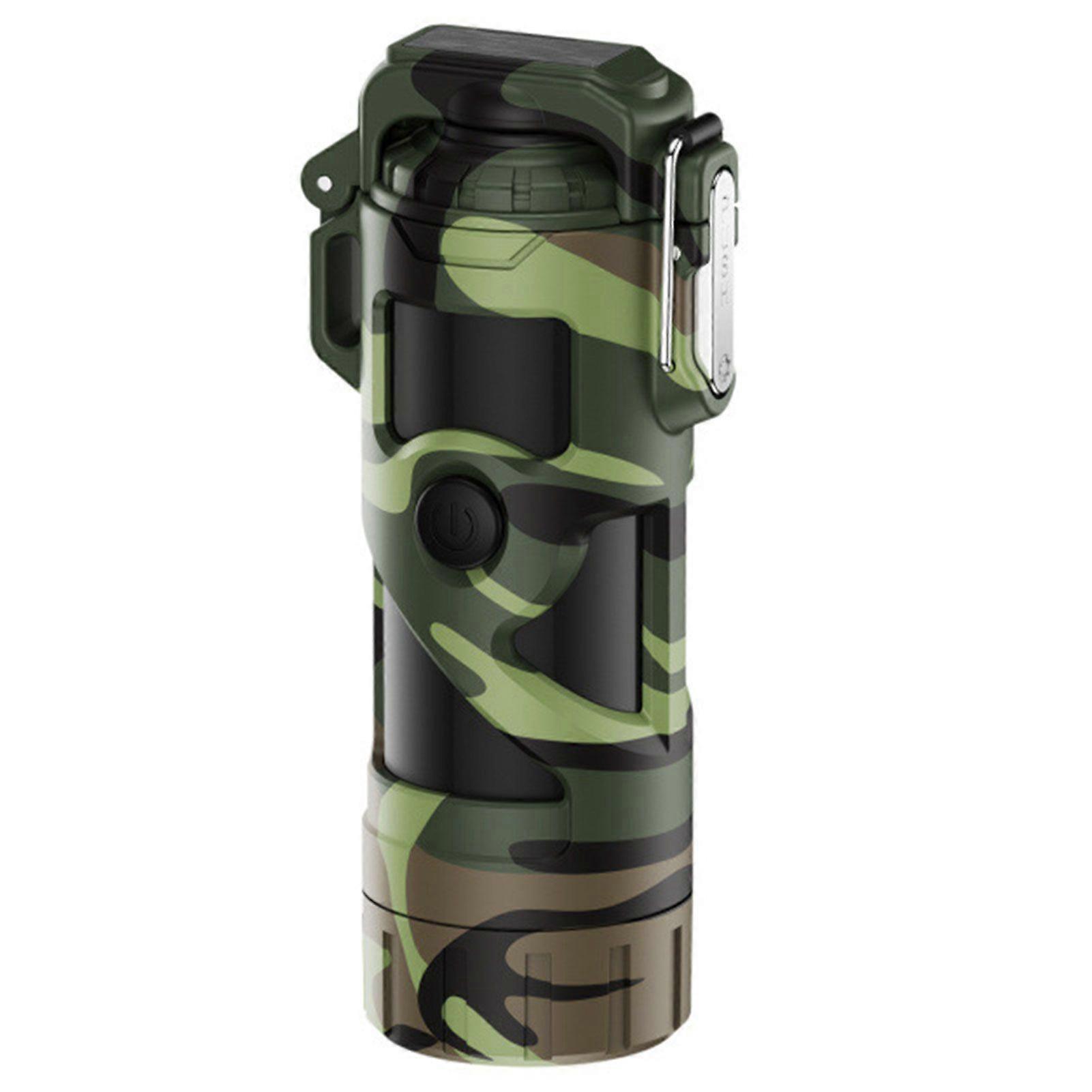 Outdoor Waterproof Flashlight Double Arc Lighter Windproof Double Arc Cigarettes Lighter Emergency Tool