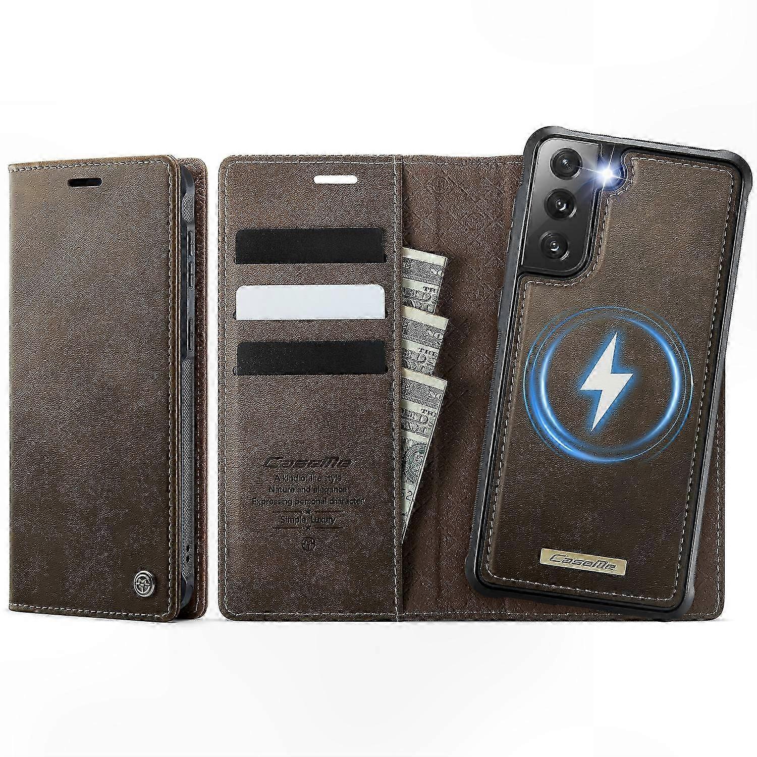 Compatible with Samsung Galaxy S21 5G/4G, MagSafe RFID Blocking Detachable Case C49