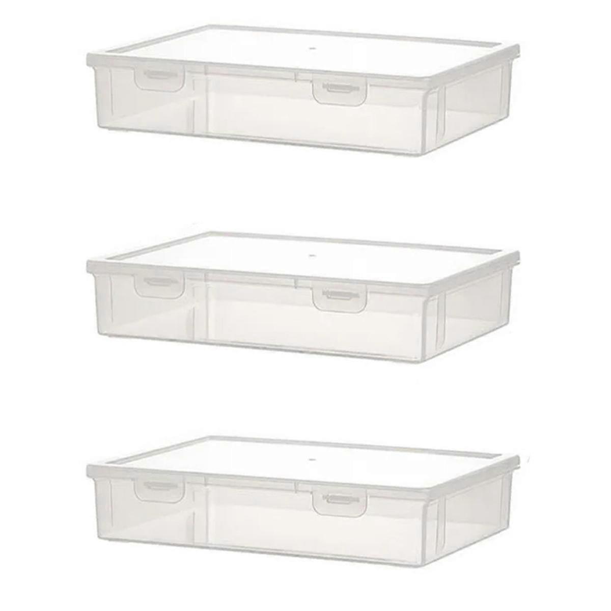 3PCS A4 Size Organiser Book Organiser Office File Box Transparent,S