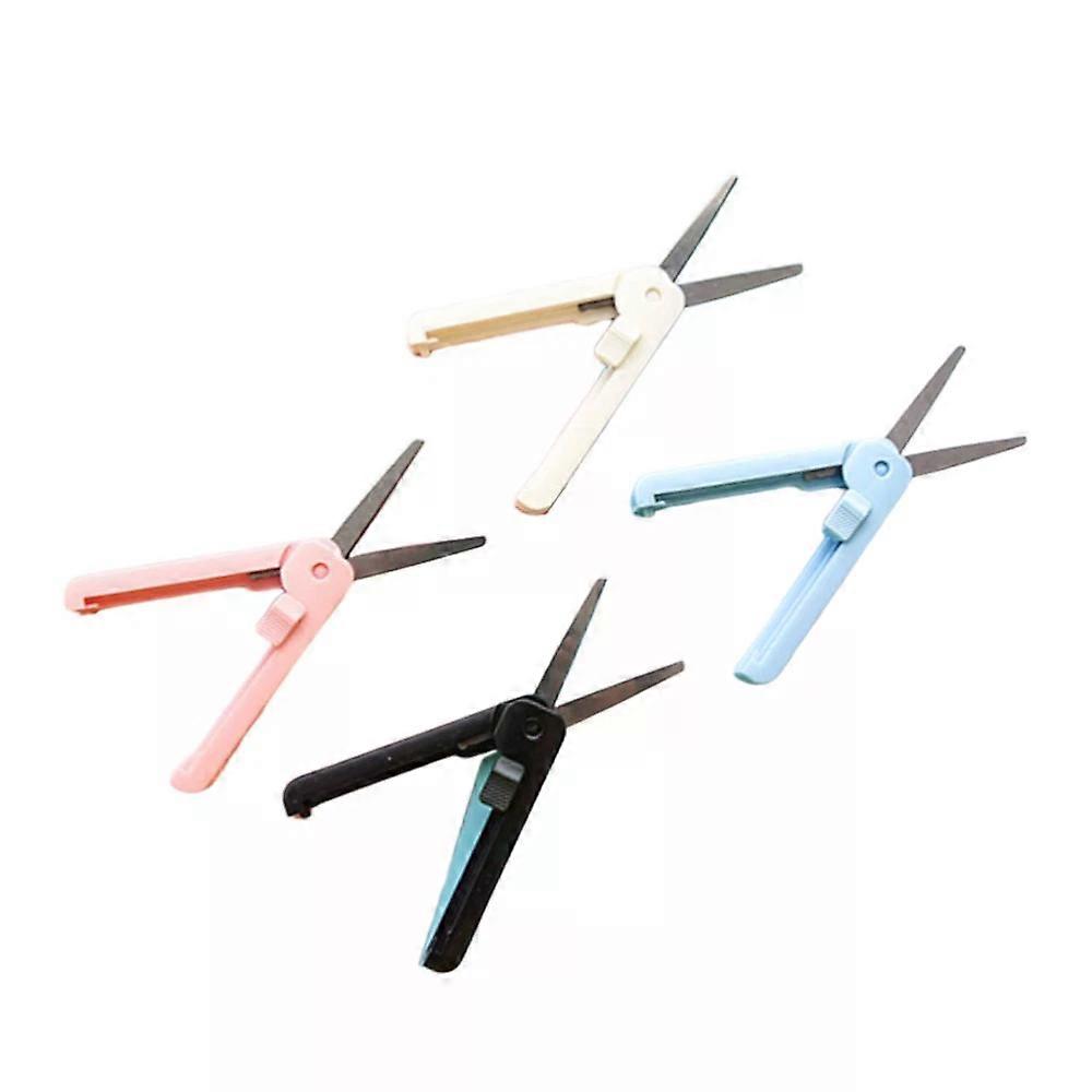 Telescopic Scissors, 4 Pcs Home Handy Needlework Crafting Tools for Students, Safe Folding DIY Scissors