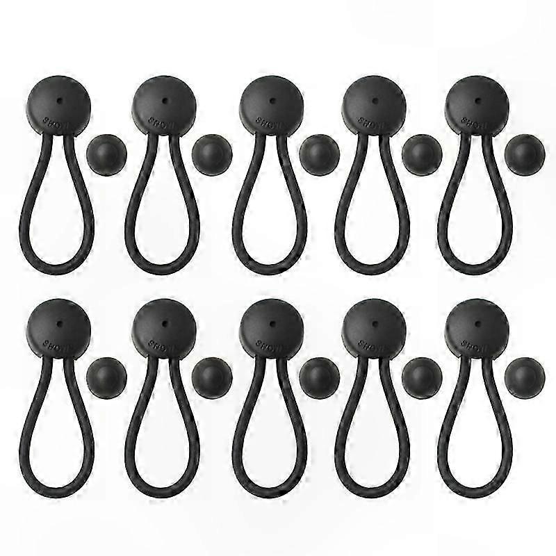 Heavy-Duty Shock Cord with Fasteners | Non-Slip Bungee Cords | 10-Pack for Canvas Boat and Auto Use