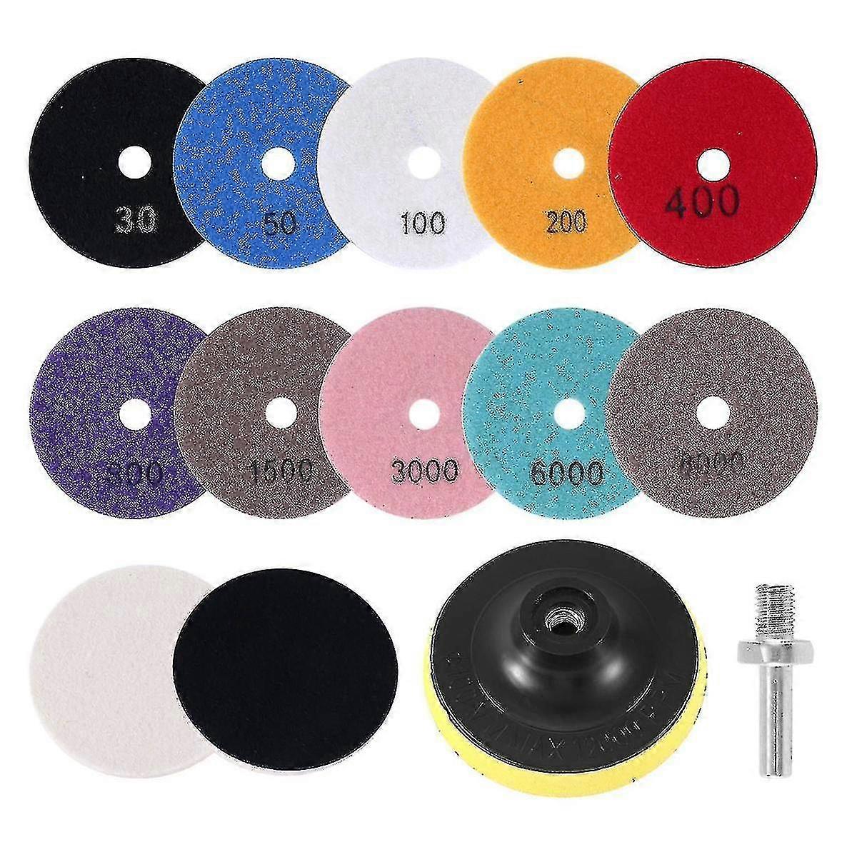 4-inch diamond polishing pads, 10-piece pack, suitable for both dry and wet use and multiple materials