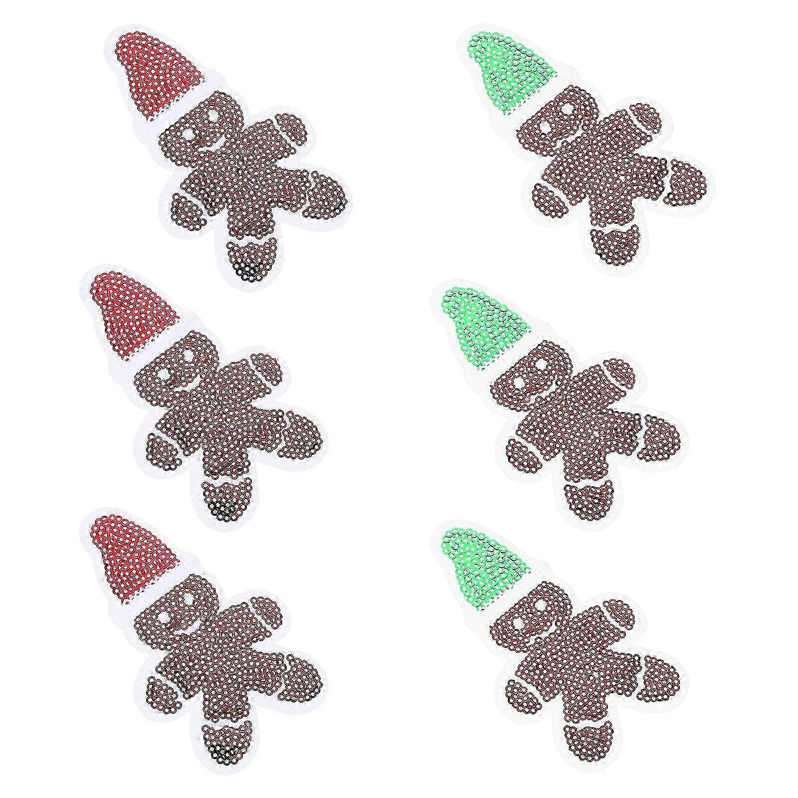 Gingerbread Man Sequin Patch For Clothing Embellishment Festive Attire 12 Pcs Rectangular DIY Decoration