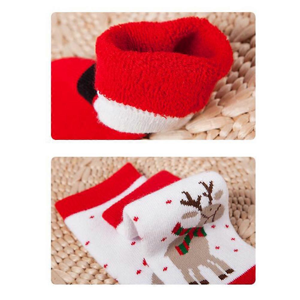 6 Pair Kids Socks for Christmas Festival Autumn Winter Assorted Color Stylish Tube Combined with Stretchable Design