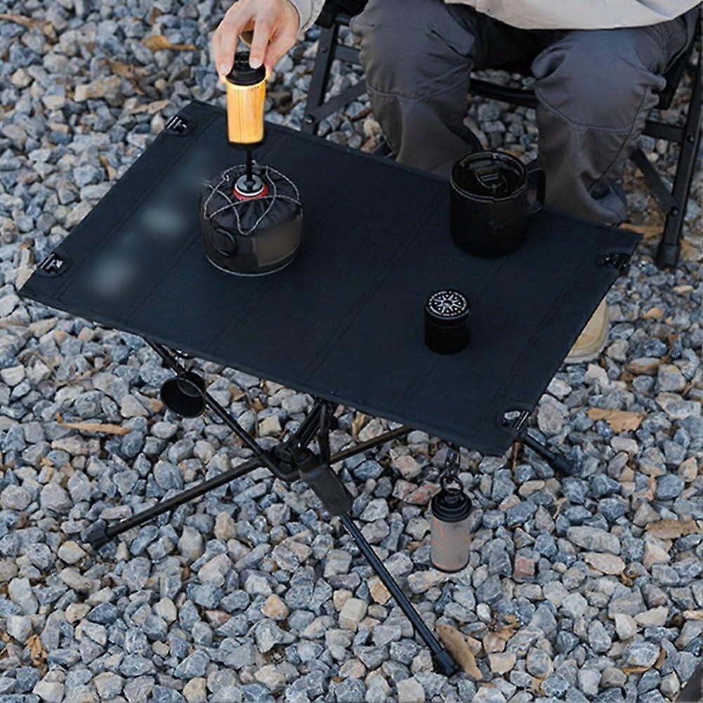 Portable Folding Fabric Table For Outdoor Activities Compact Durable Camping Black For Picnics Beach Outings