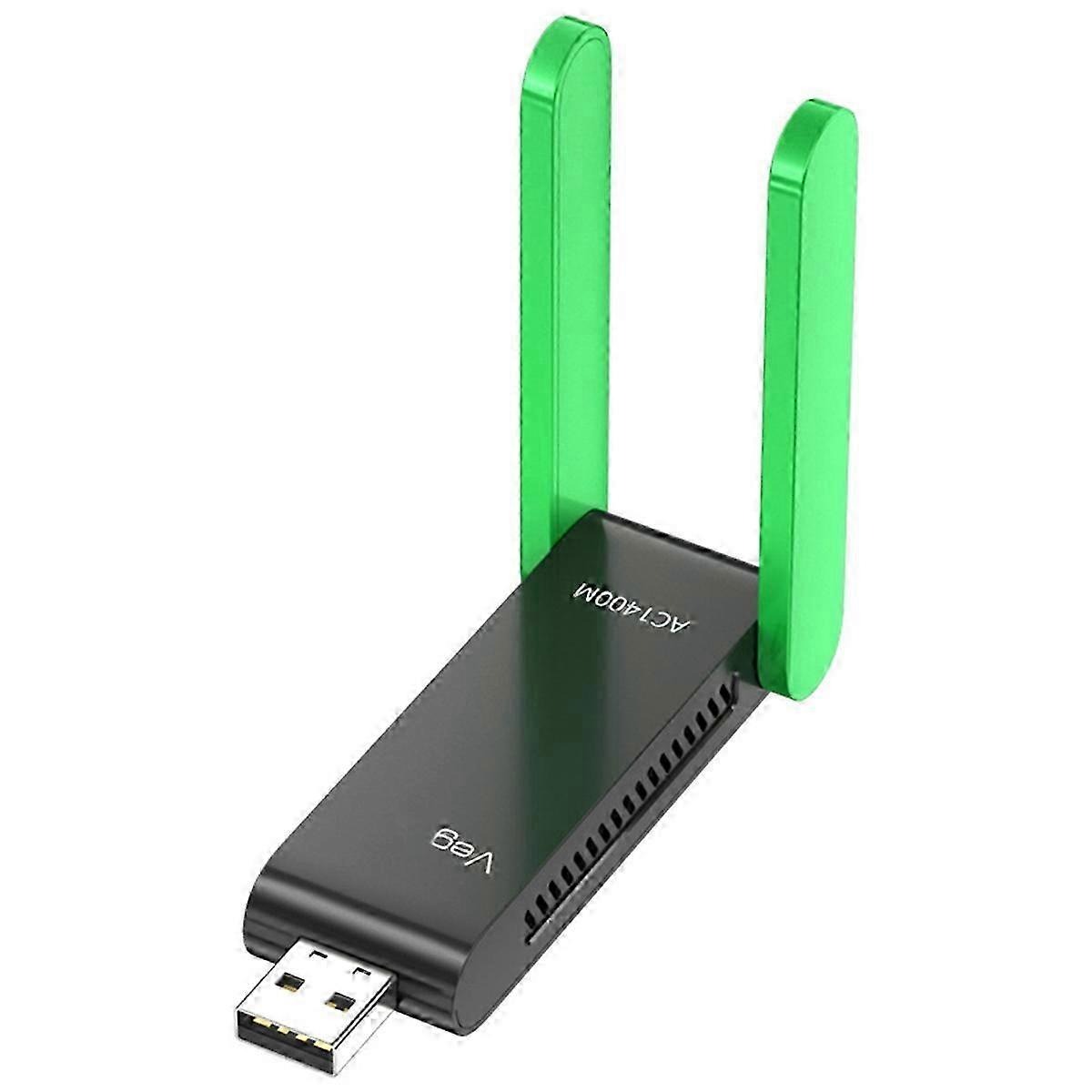 5G Wi-Fi Receiver with Dual Band Bluetooth - 1400Mbps Wireless USB 3.0 Network Card for Computers