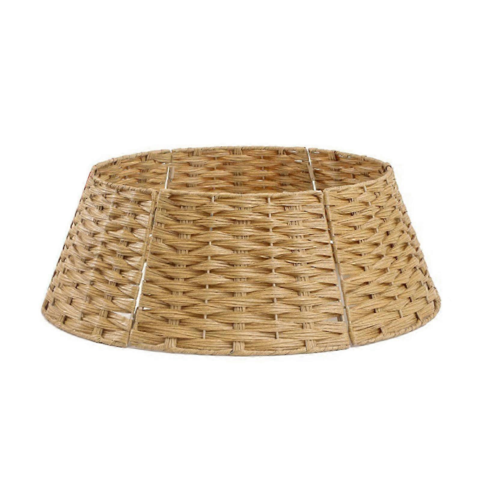 2025 Natural Wicker Christmas Tree Skirt Decorative Wicker Tree Skirt Elegant Christmas Tree Accent for Any Setting