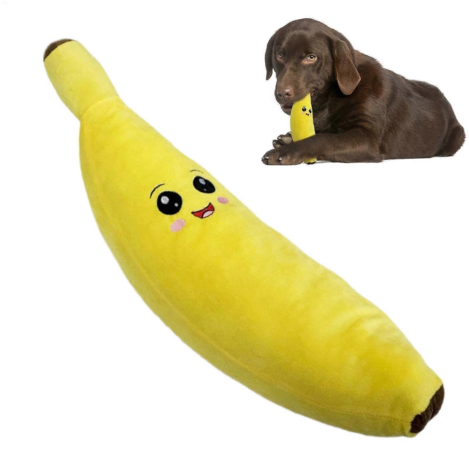 Banana Dog Toy Squeak, Plush Indestructible Chew Toy For Large And Small Dogs, Interactive Squeaky Puppy Toy, Safe Dog Toy