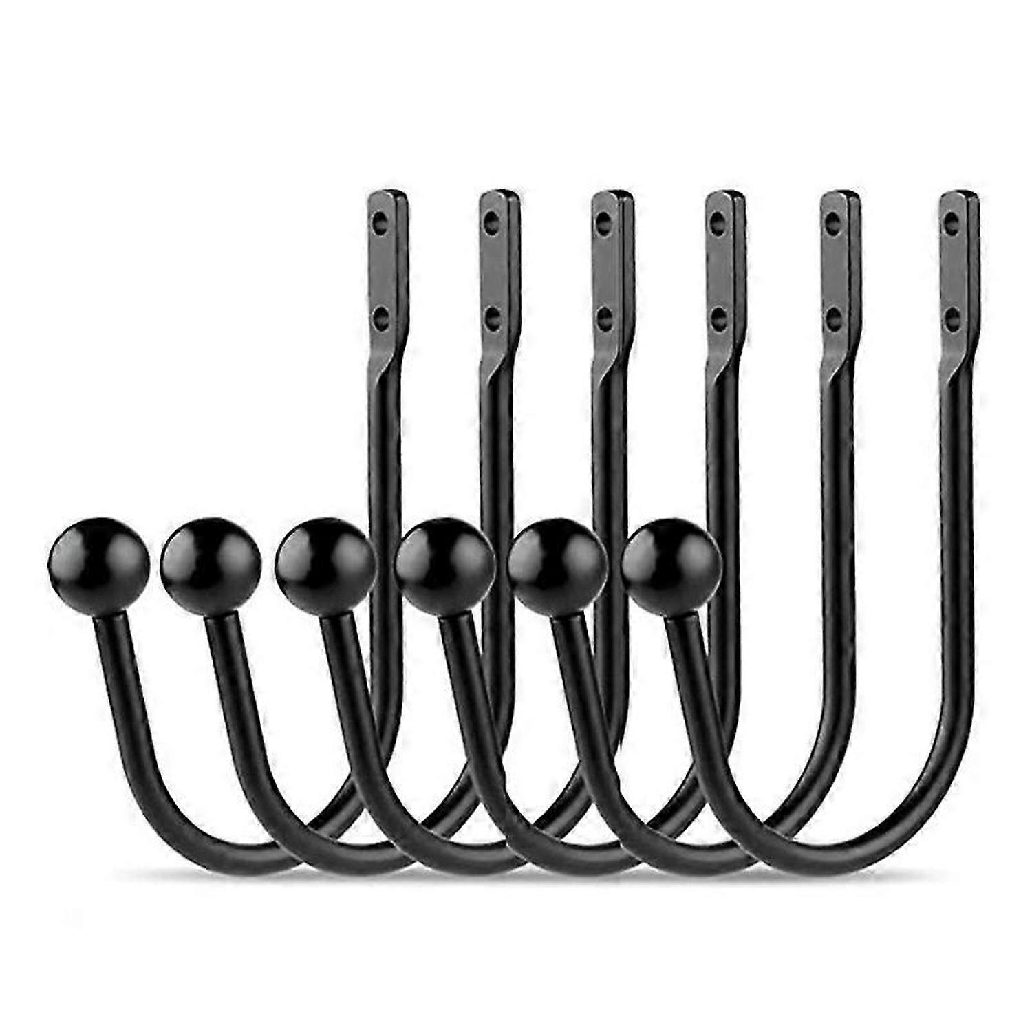 6pcs Curtain Holdback Wall Mounted Tieback Hook Window Drapes Holder