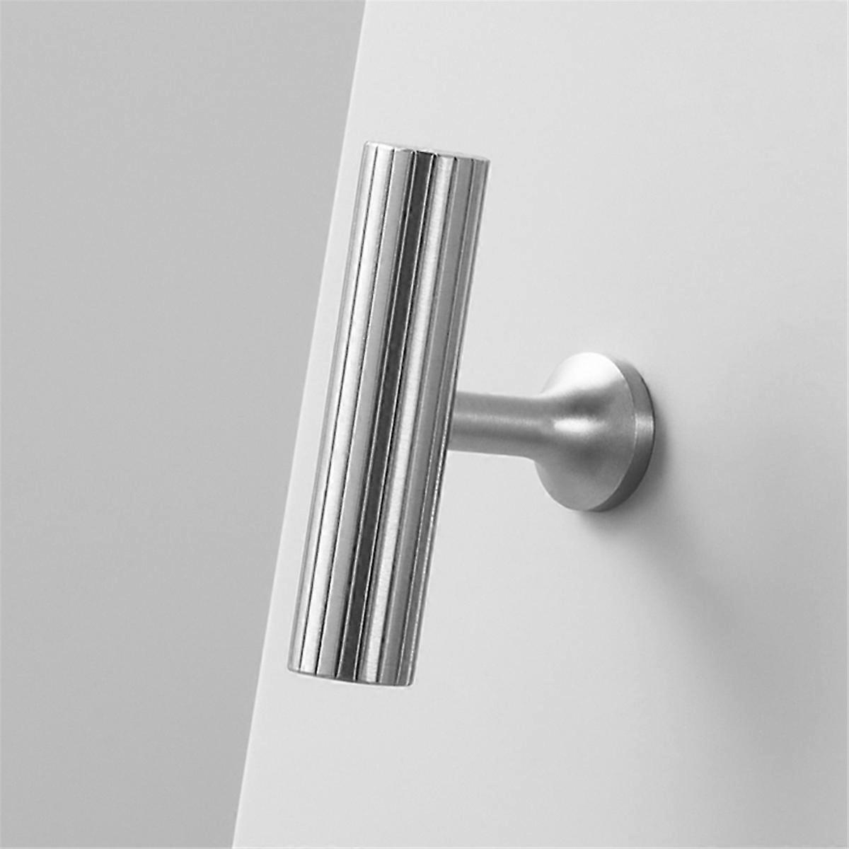 Solid Brass Art Deco Style Vertical Lines Linear Kitchen Cabinet Knobs Silver Nickel Drawer Handle