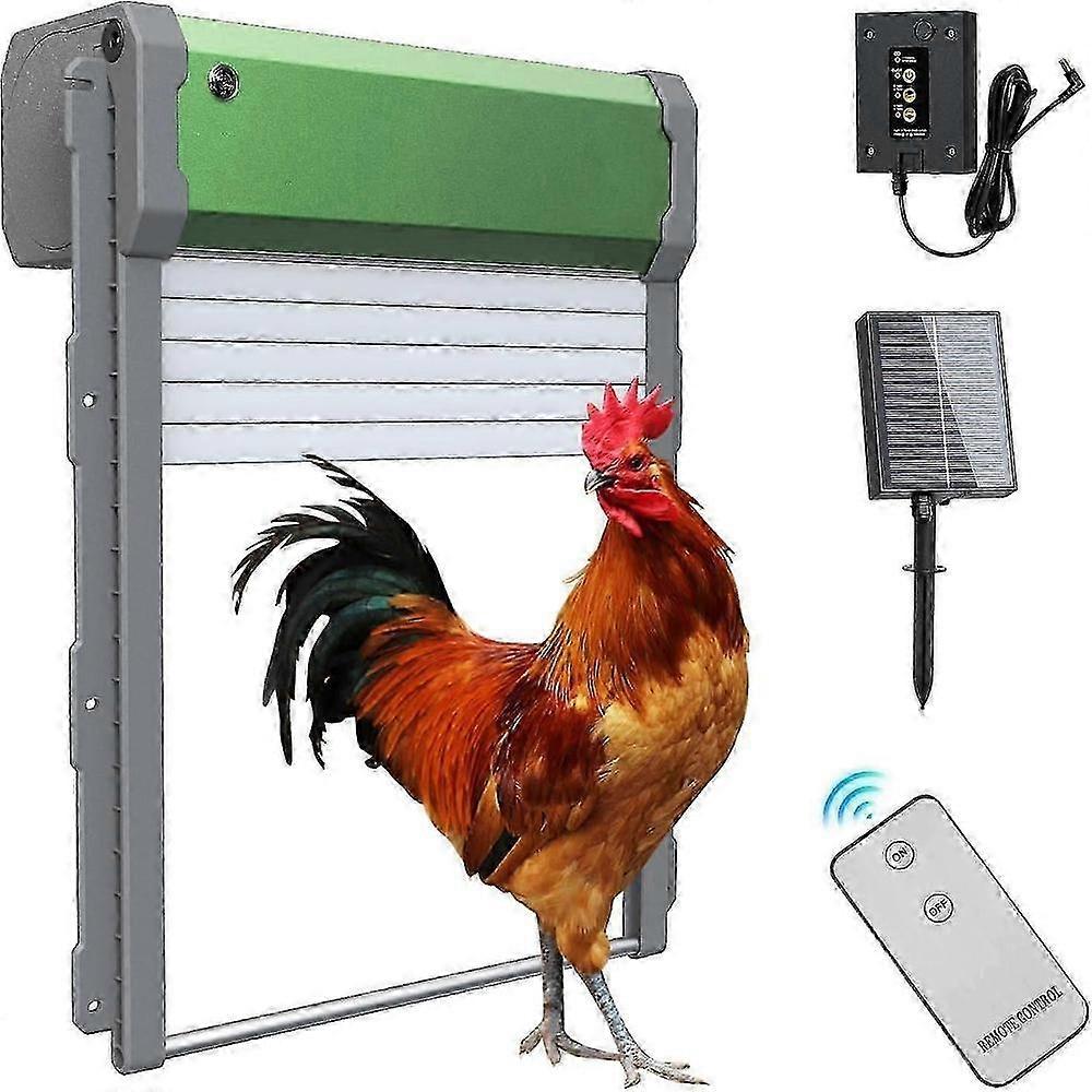Solar-Powered Automatic Chicken Coop Door with Timer, Light Sensor & Remote Control