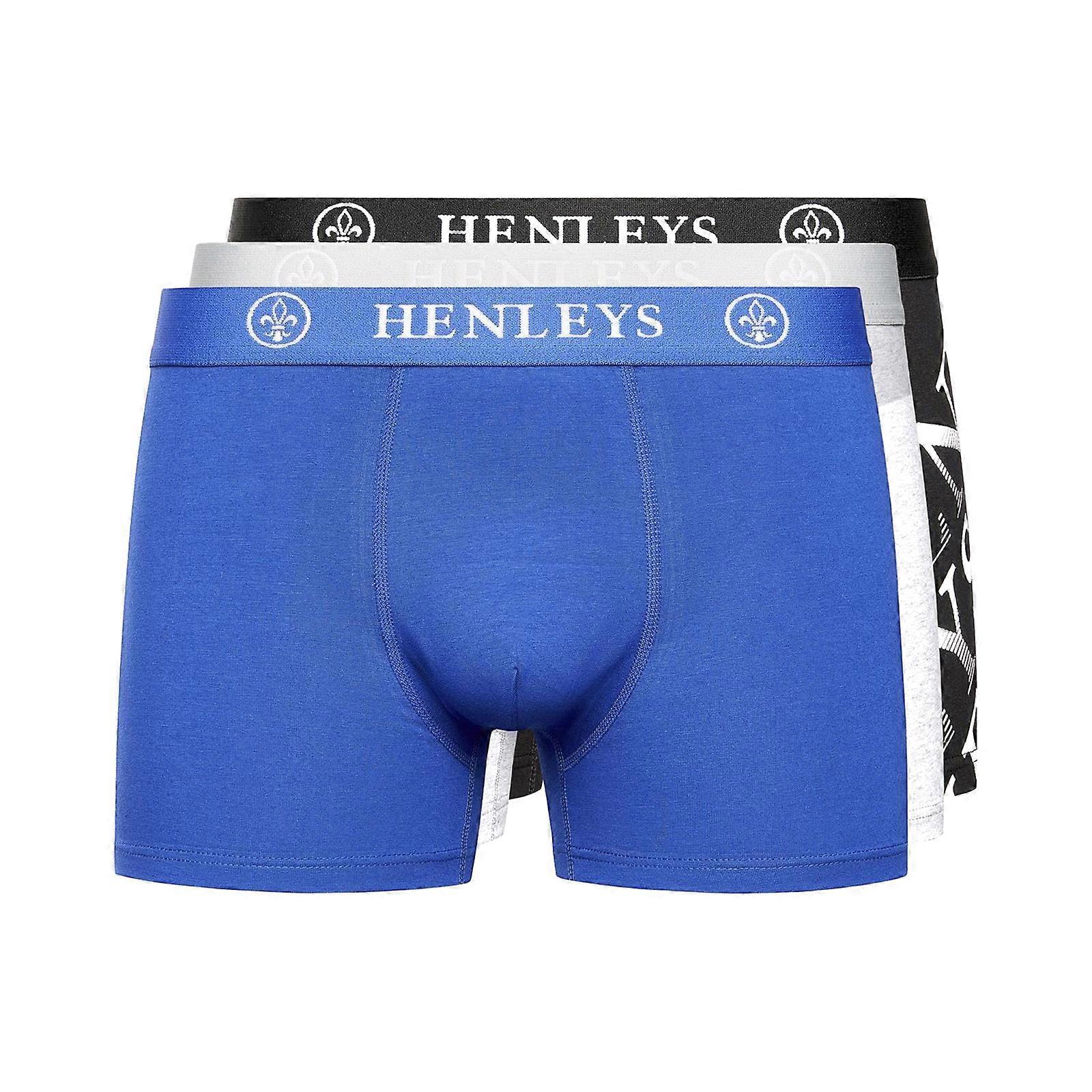 Henleys Henline 3pk Boxer Shorts Assorted