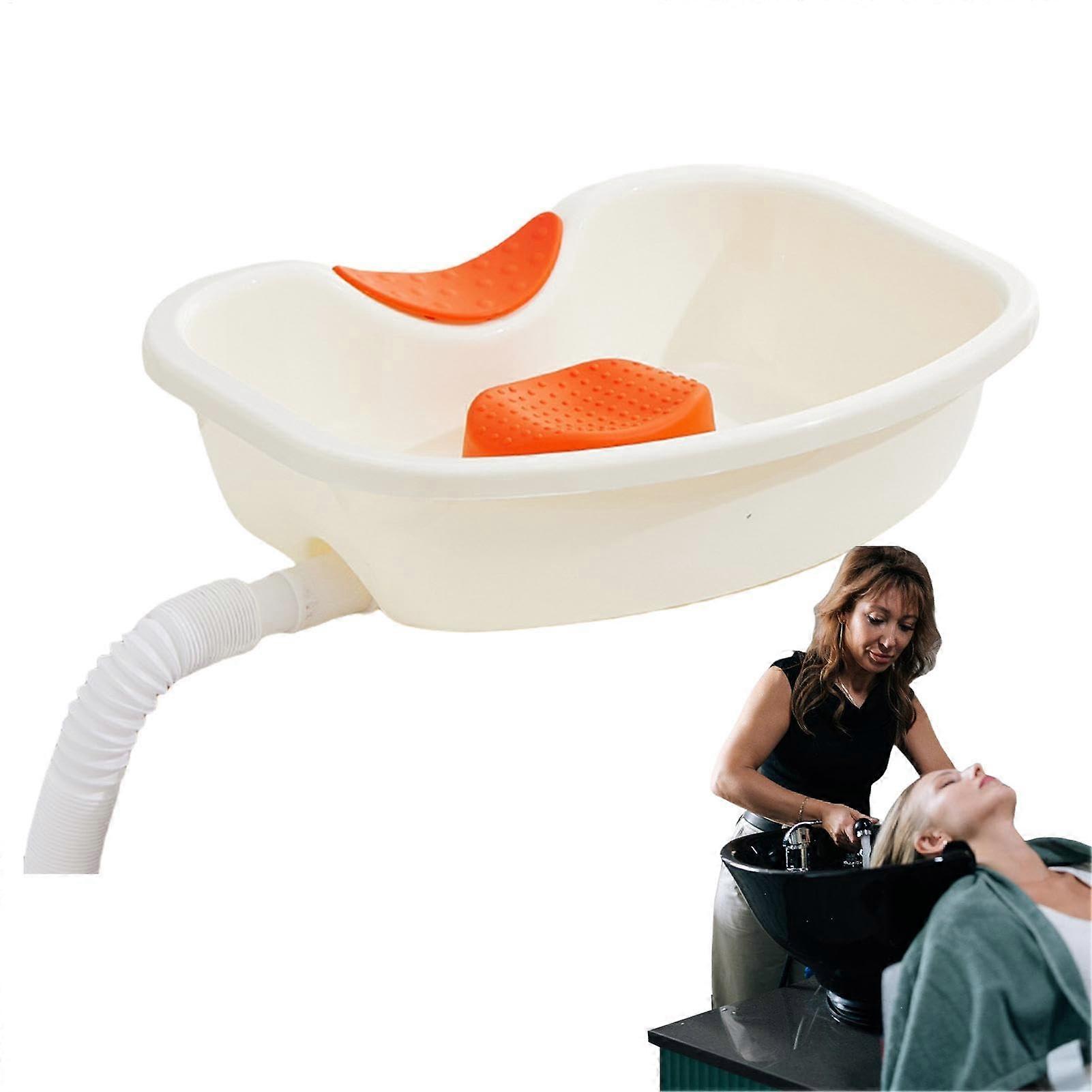 Bedside Shampoo Basin Inflatable Shampoo Sink For Seniors LeakProof Hair Wash Basin Easy To Use White