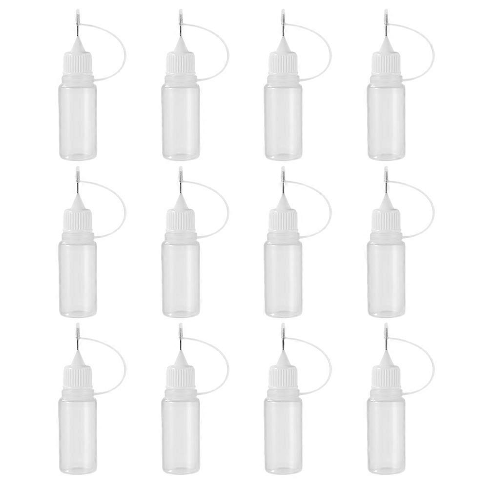 Precision Needle Tip Glue Bottle Small Plastic Bottles for Storage 12Pcs