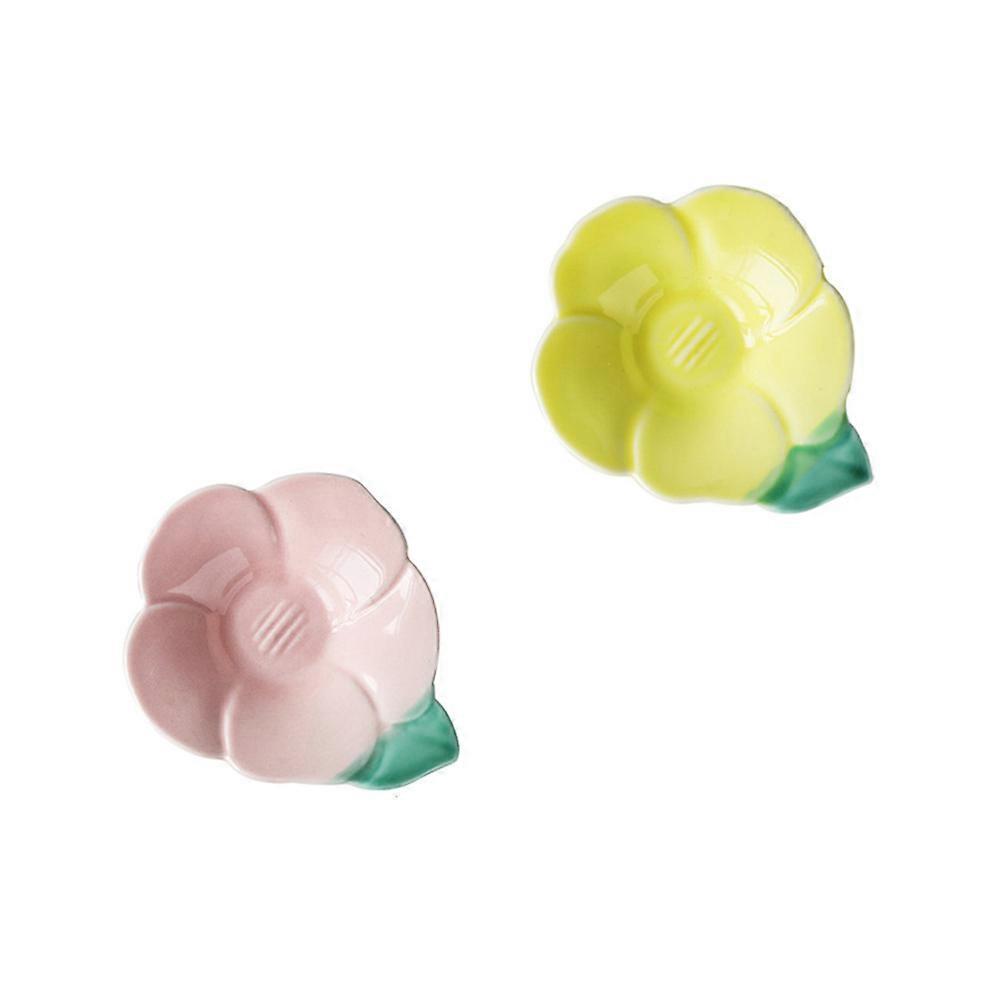 Appetizer Plates Ceramic Set for Food Dipping 2Pcs in Assorted Color
