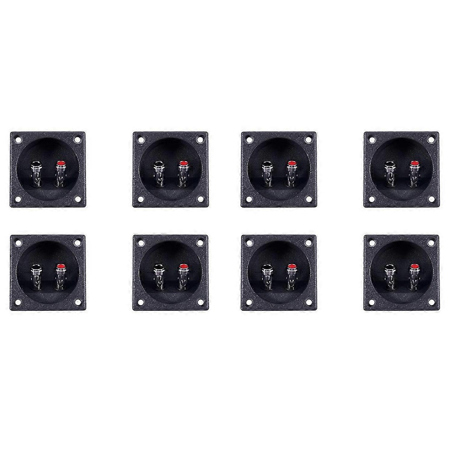 Square Shape Double Binding Post Type Speaker Box Terminal Cup Black