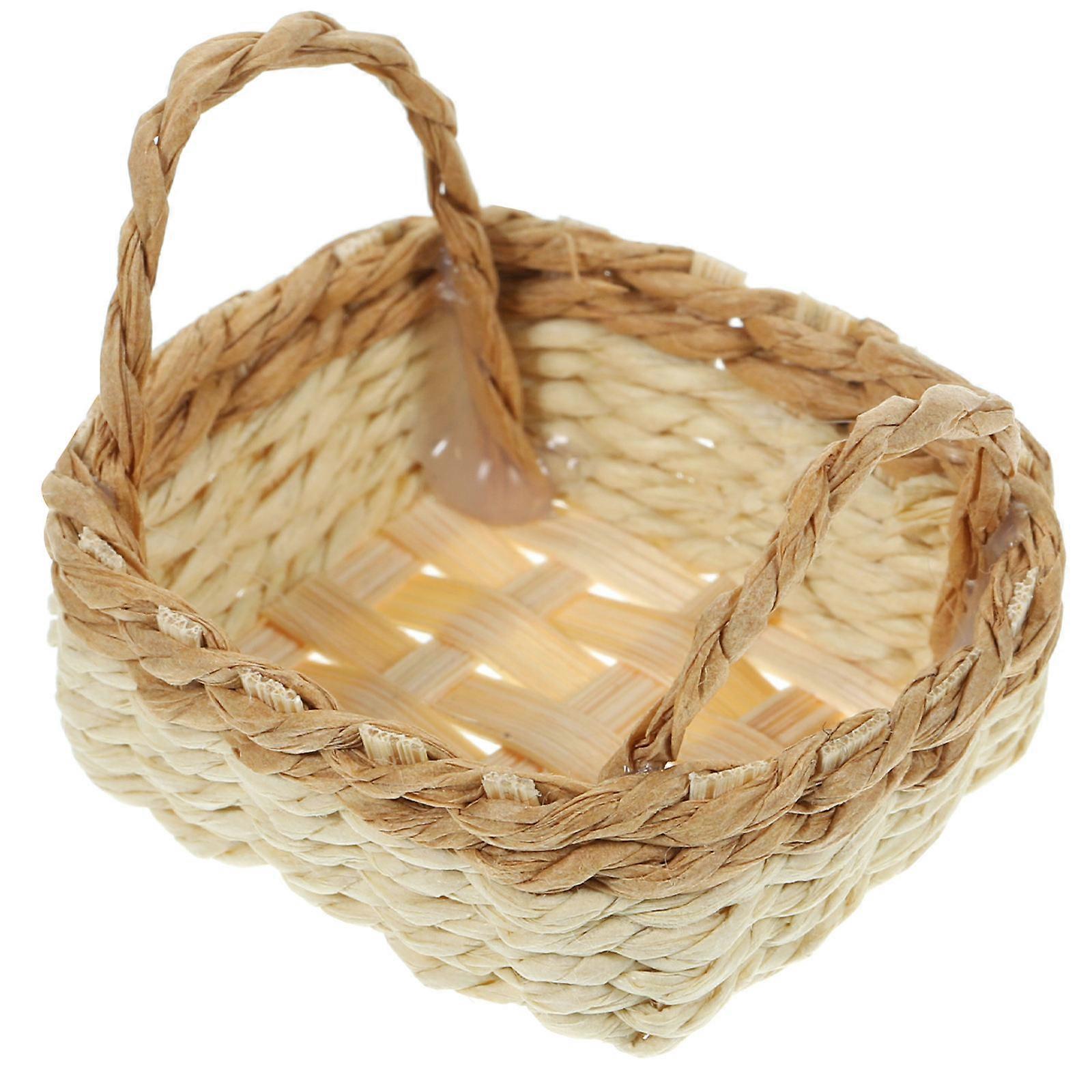 Mini Basket Decorative Model for Kids Use Crafted with Paper Bamboo