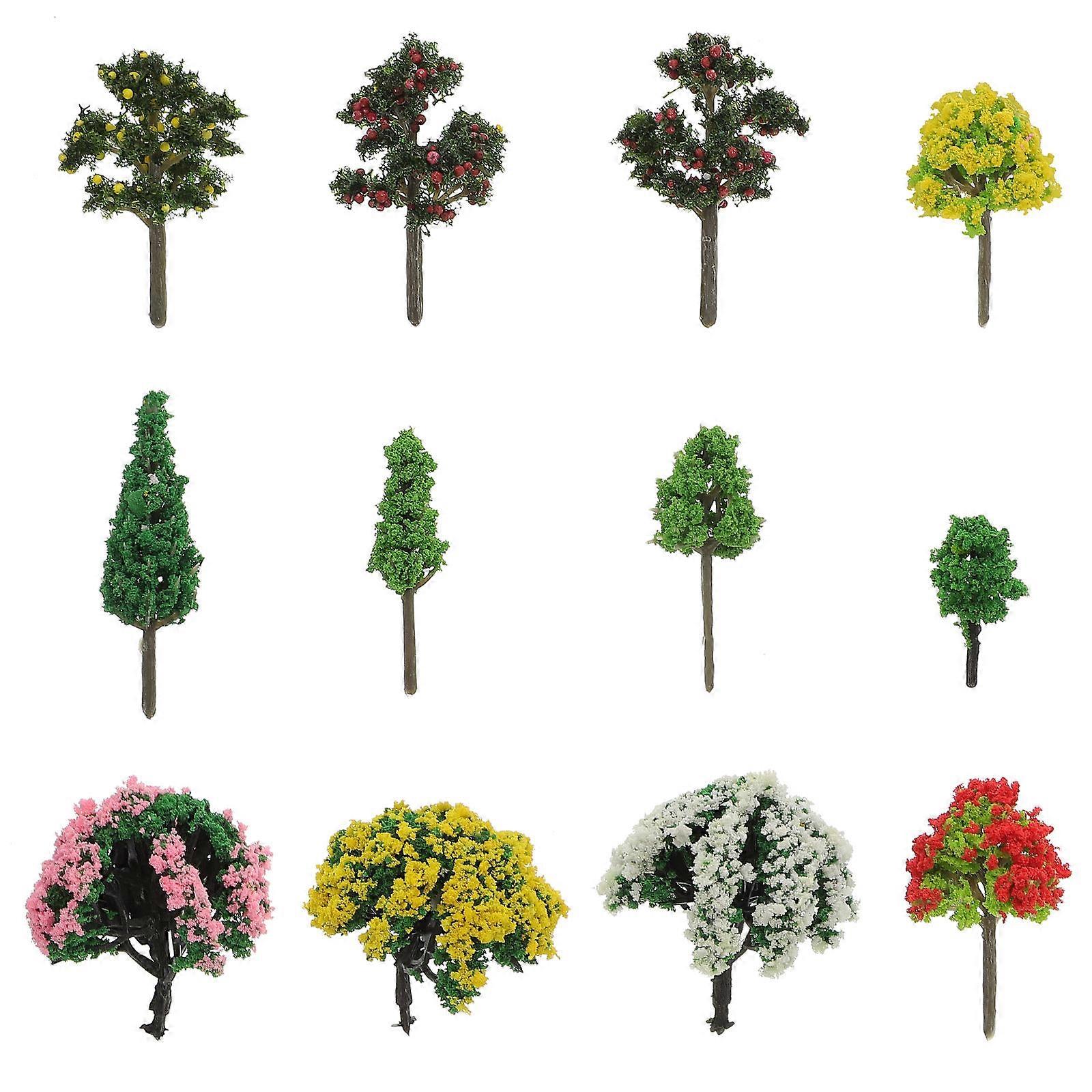 Plastic Tree Models for Decoration 60Pcs Miniature Tree Decor Figurines