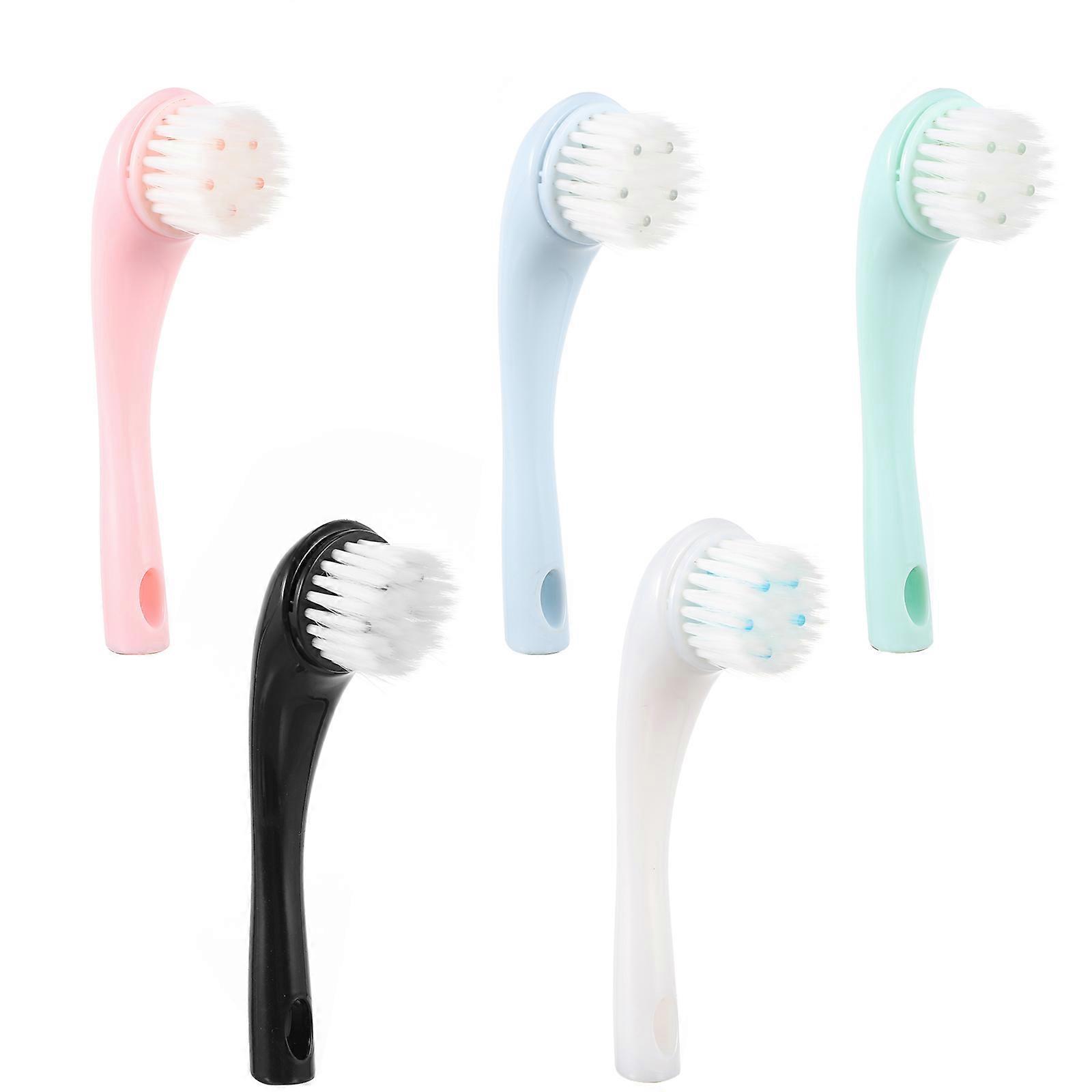 Face Cleansing Brush for Women and Men Small and with Assorted Color Pp Nylon for Deep Cleansing 5Pcs