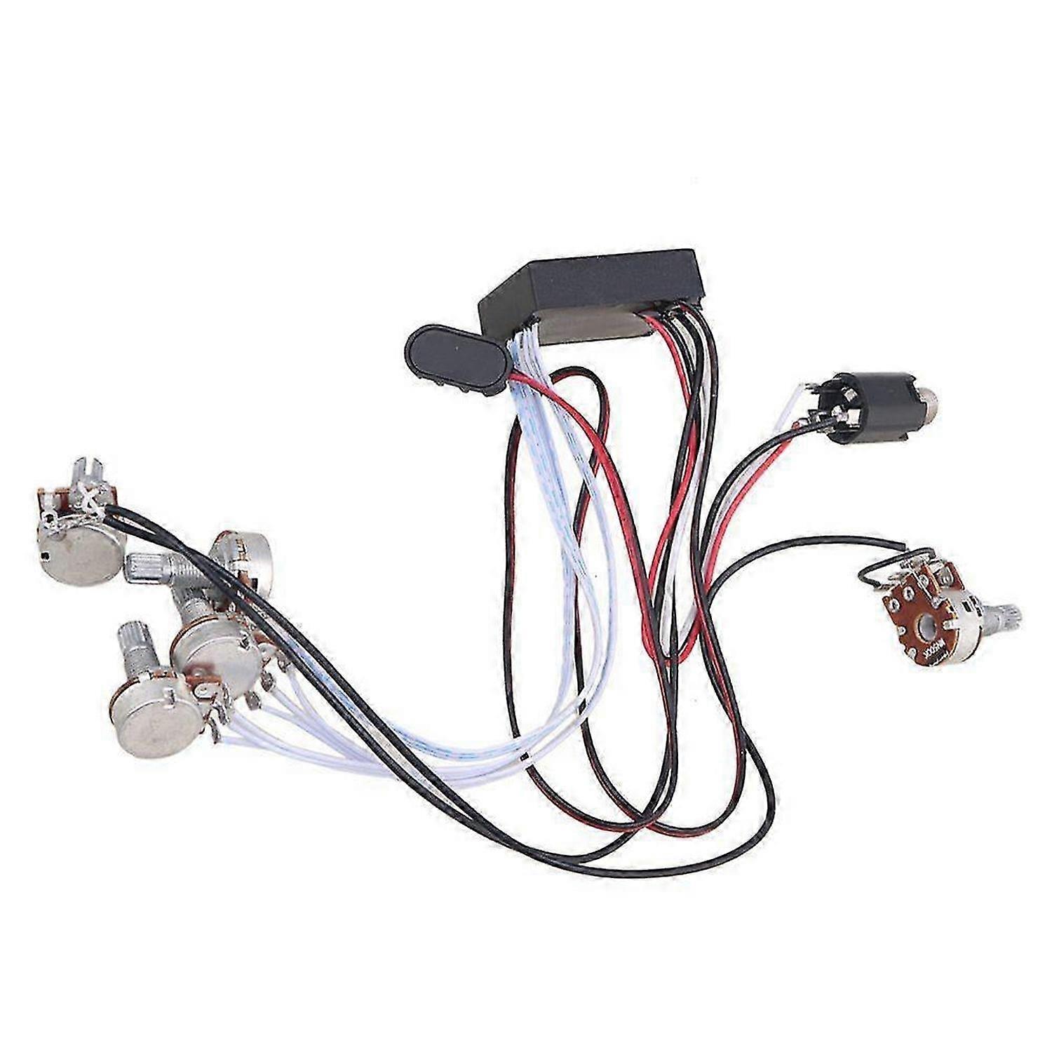 Preamp 3 Band Equalizer EQ Harness Guitar Bass Tone Control System for Active Pickup