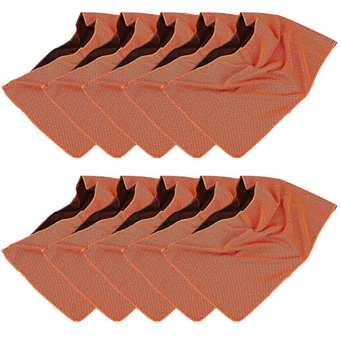 Orange Cold-feeling sports towel, quick-drying, outdoor cooling