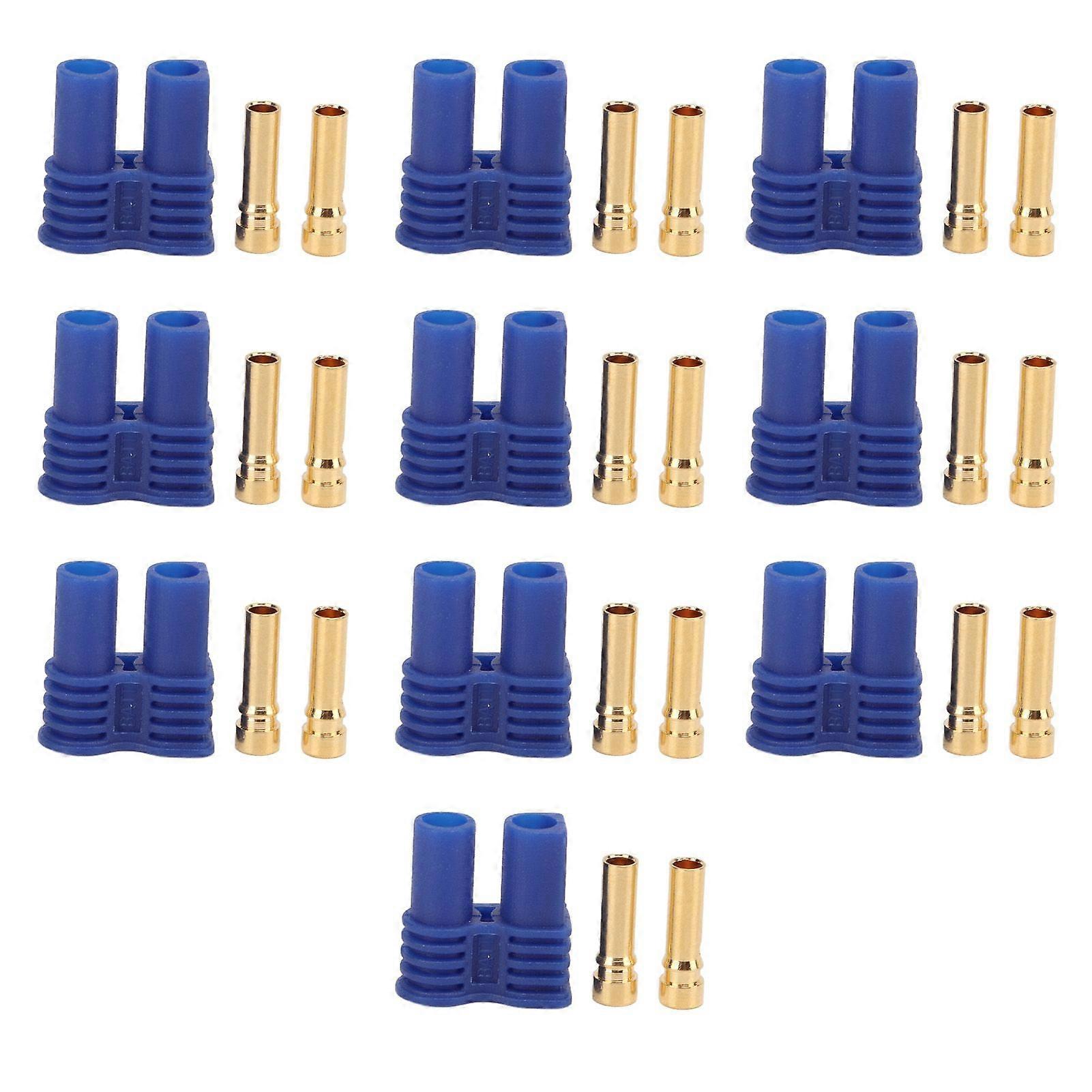 10Set 13.021 EC2 Style 2mm Gold Banana Connector Female Plug with Housing Sheath for RC Battery