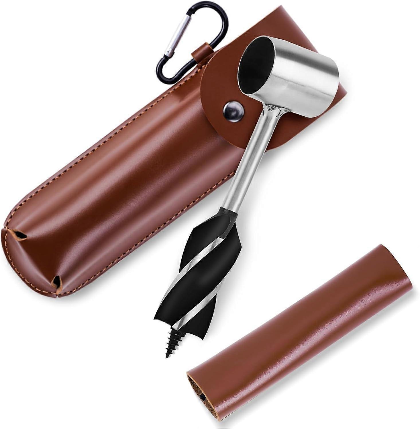Settlers Tool Survival Ręczny świder Wiertło do drewna, Scotch Eye Auger Drill Bushcraft Settlers Auger Tool na kemping, na zewnątrz, z pudełkiem ochronnym i hakiem