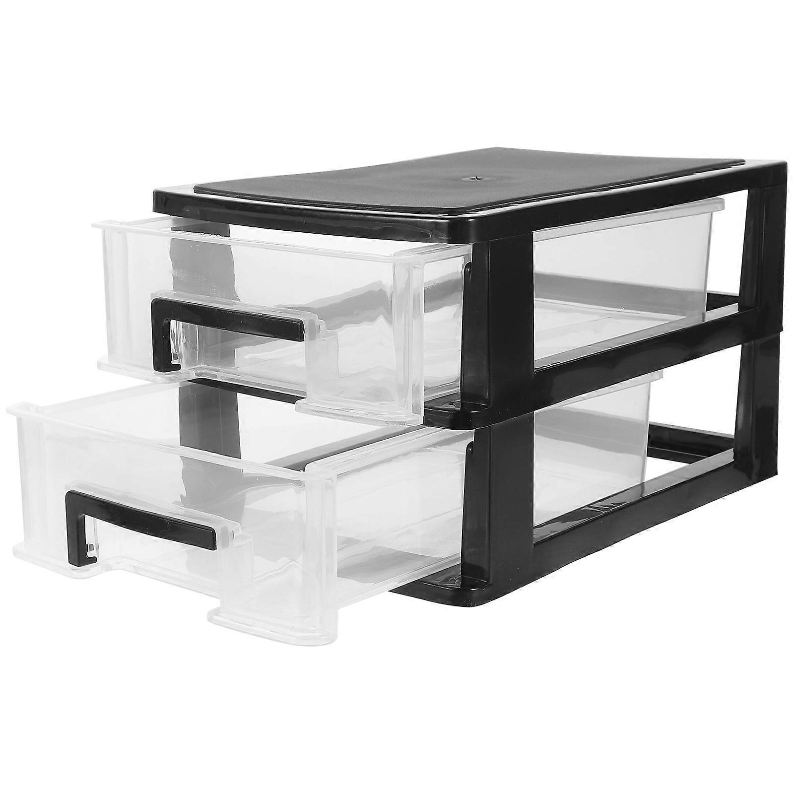 Drawer Type Storage Organizer Desktop Box for Cosmetics 2 Layers 4Pcs