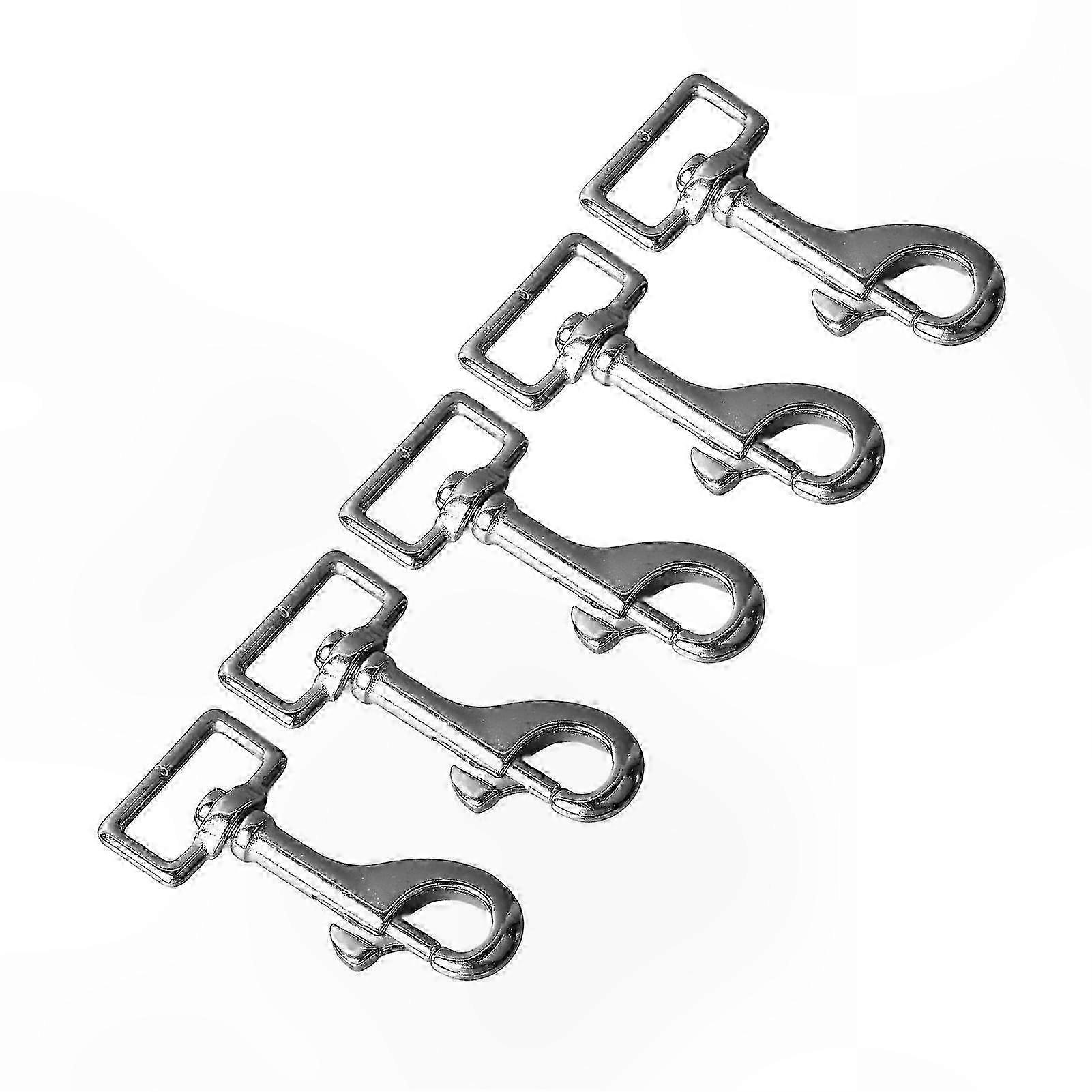 2025 5PCS 27mm Square Tail Snap Hooks 360 Degree Rotating Hook 316 Stainless Steel Spring Shackles for Belt Dog Leash