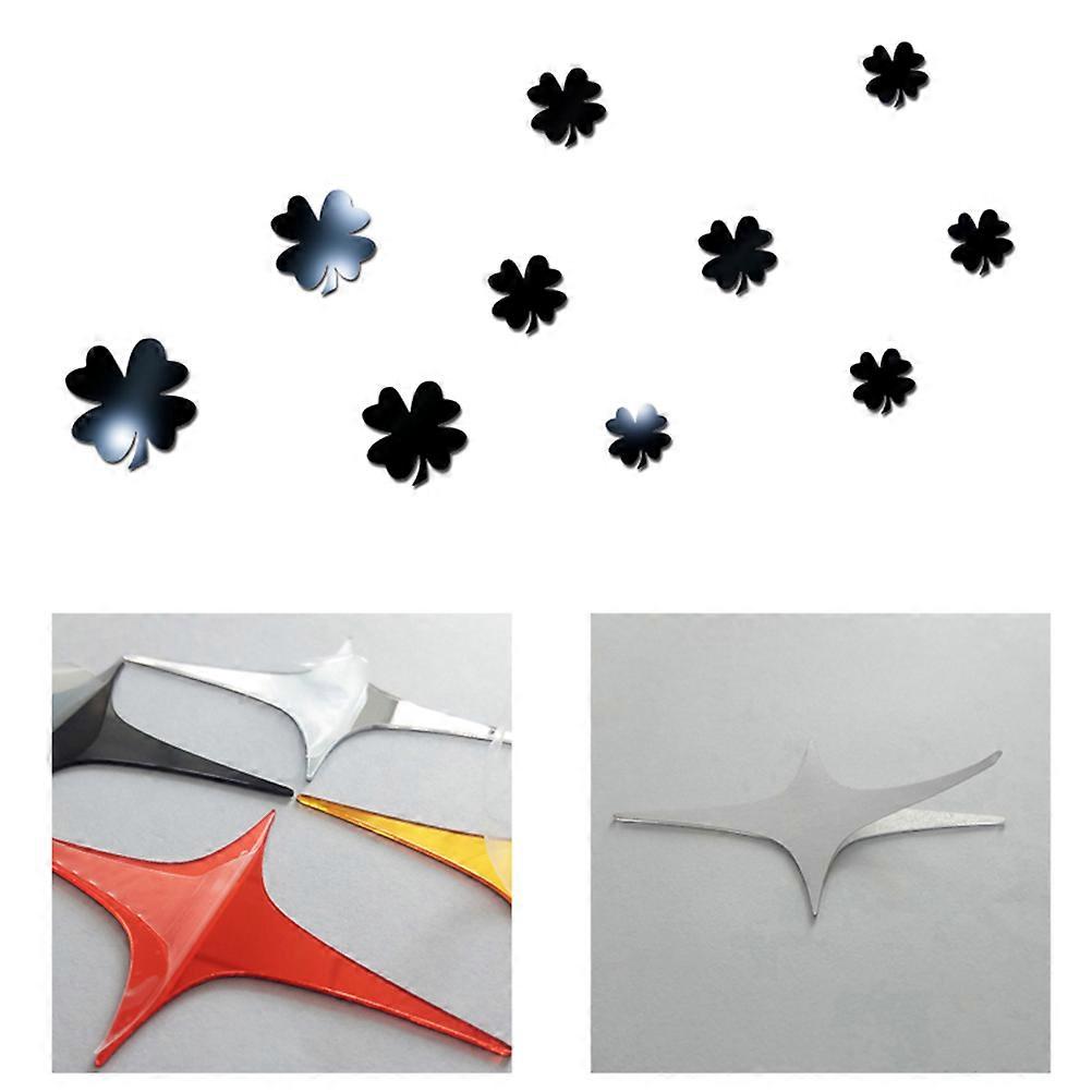 Mirror Wall Sticker Four-Leaf Clover Acrylic 3D Crystal Wall Decal