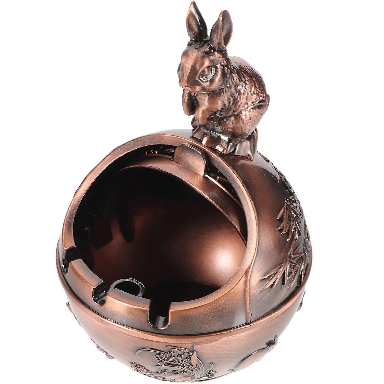 Retro Rabbit Lidded Ashtray Tabletop Design For People Who Collect Ashtrays High Temperature Resistance 1Pack