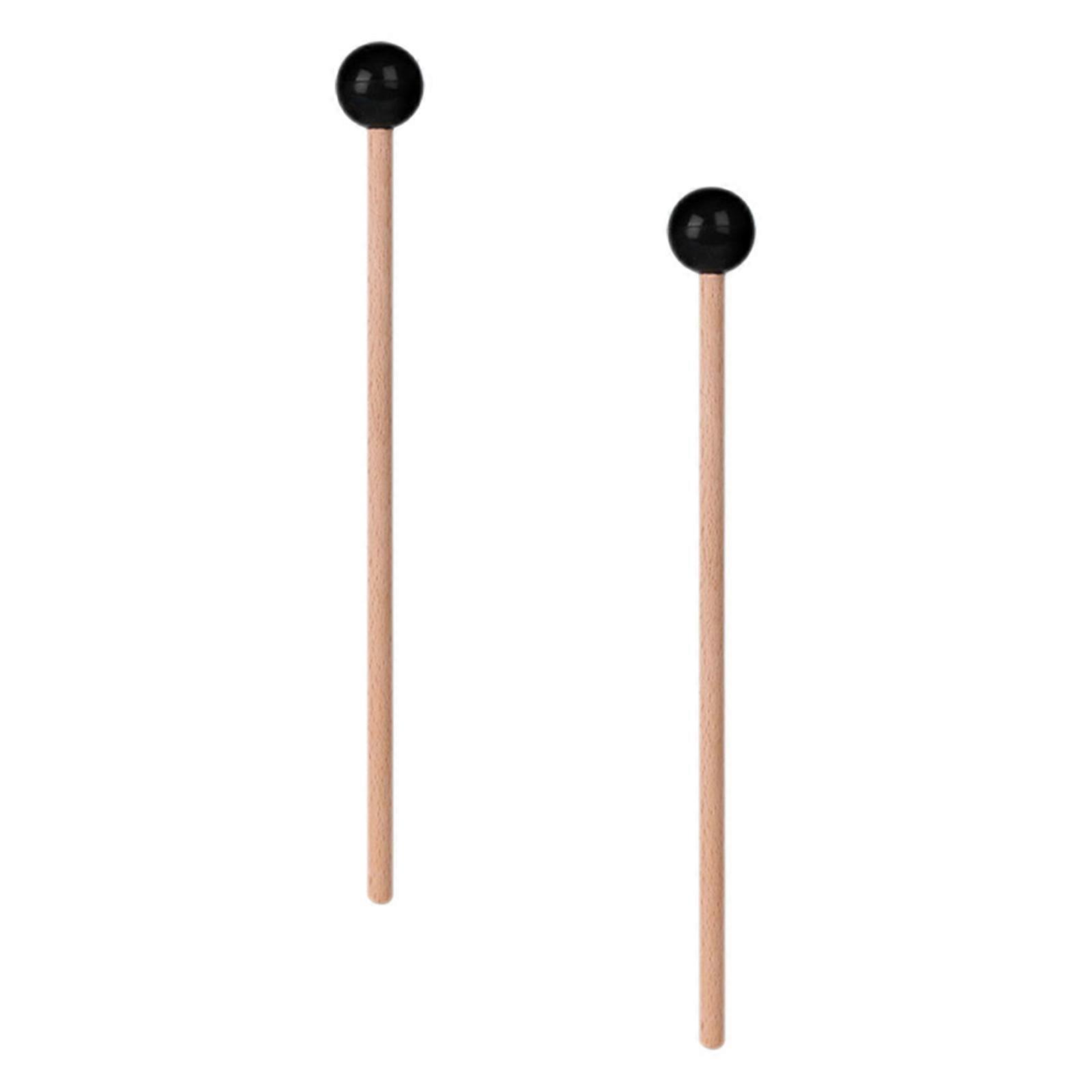 Rubber Drum Mallet Wood Handle Drumsticks for 10Pcs Musical Performance