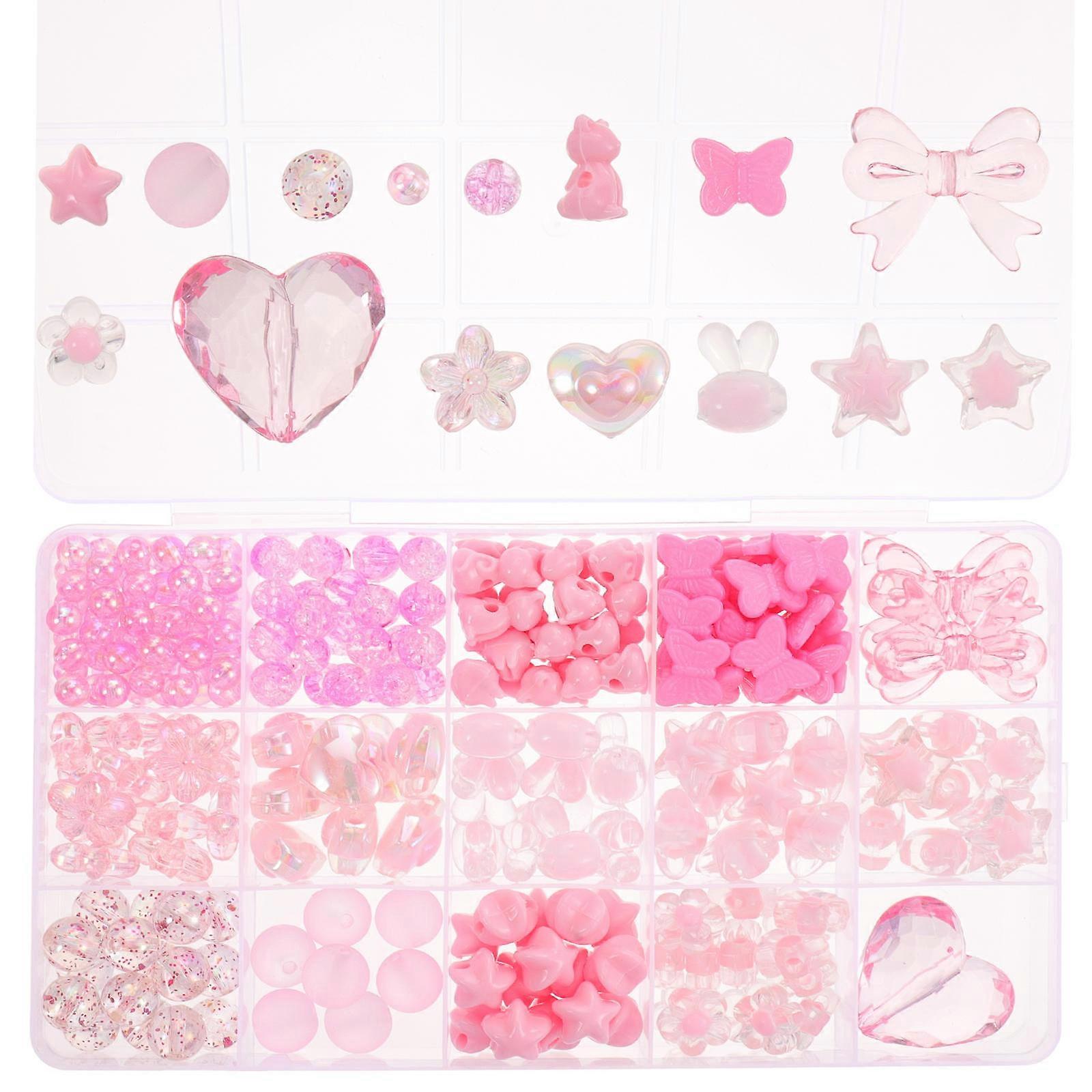 Round Acrylic Beads 2 Boxes For DIY Crafts 2.8X2.3cm Home Decoration Easy Stringing 238 Beads Per Box