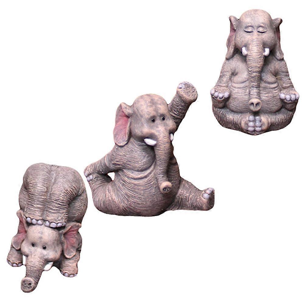 Small Model Elephant Figurine for Decor 9Pcs Resin Statue