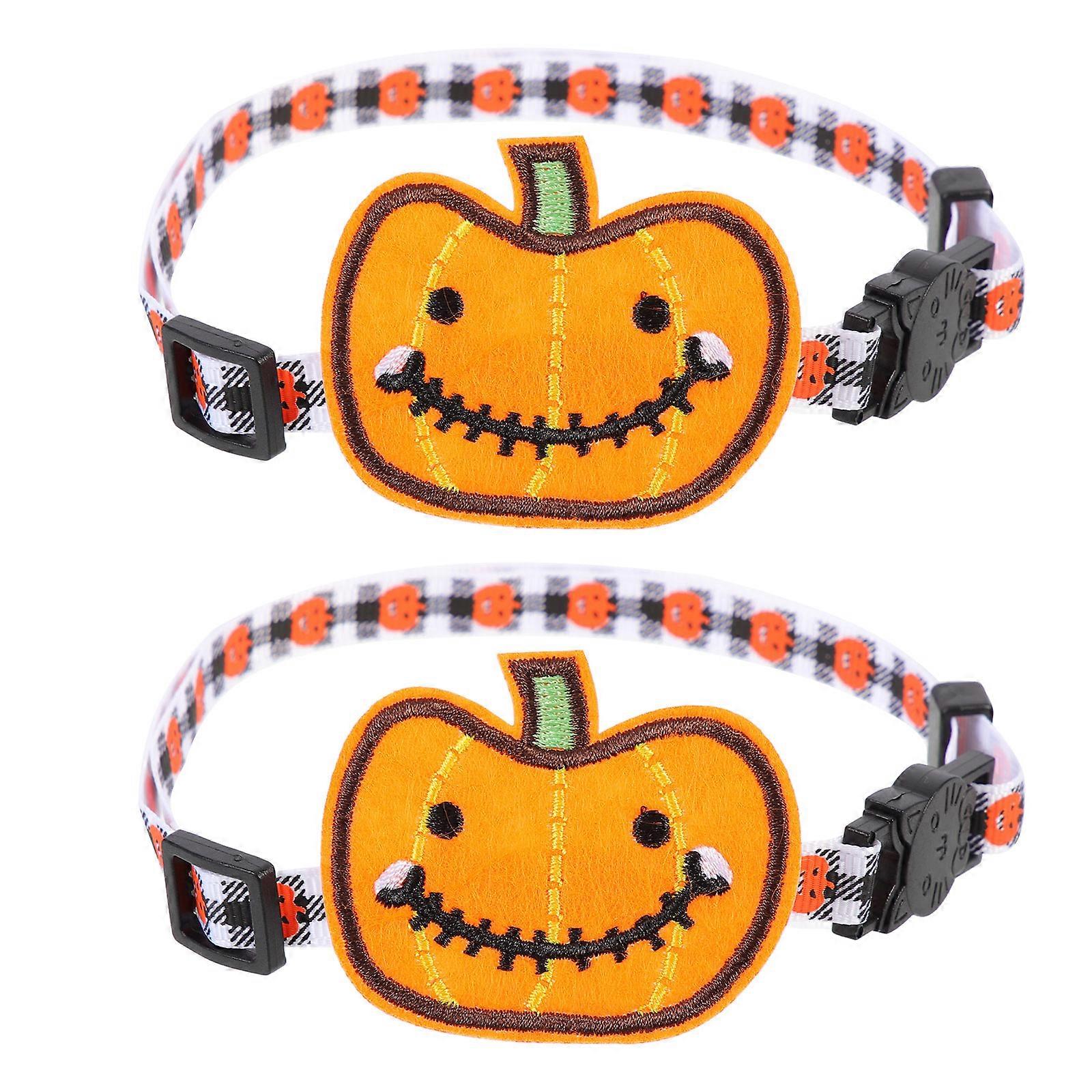 Pumpkin Dog Collar for Halloween Decorative Use in 4Pcs Set