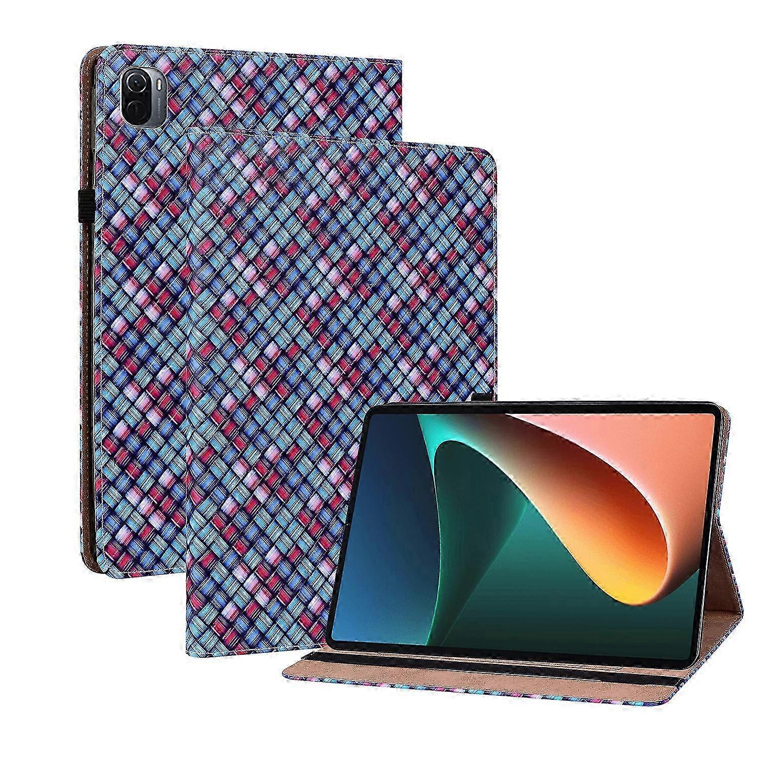 For Xiaomi Pad 5 / 5 Pro Color Weave Smart Leather Tablet Case 2025