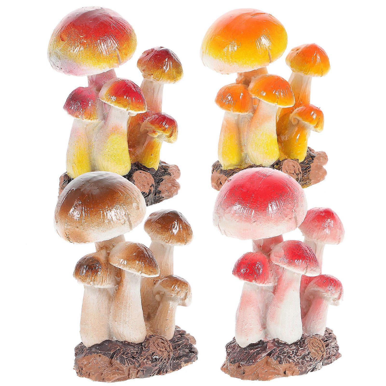 Mushroom Miniature Figurines 16 Pcs Garden Statue Indoor Outdoor Occasions Assorted Color Photography Prop